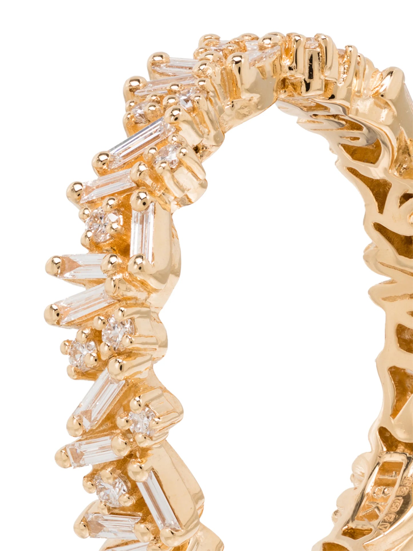 18kt yellow gold Icon baguette diamond ring