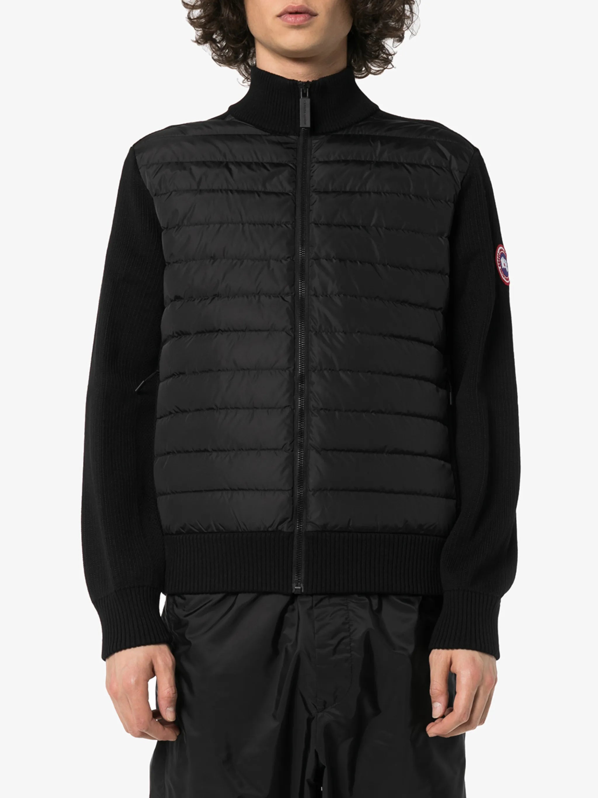 Hybridge wool-panelled padded jacket