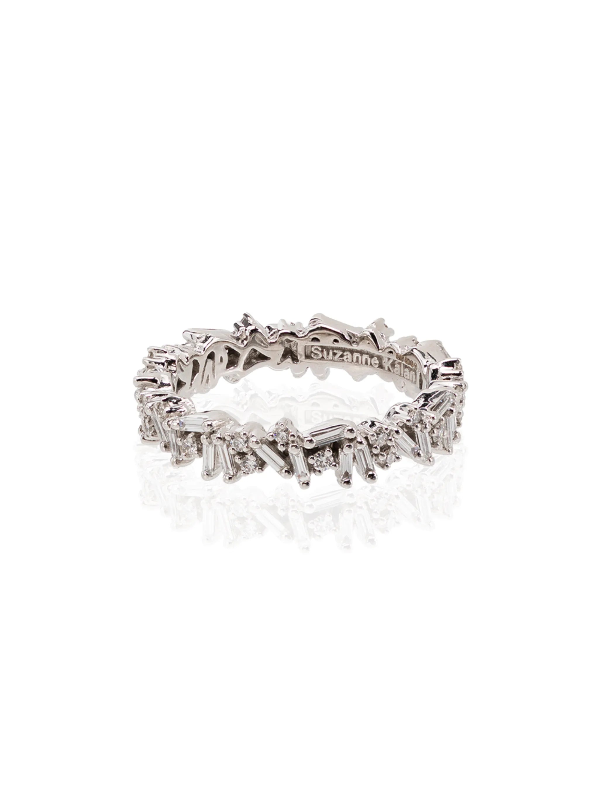 18kt white gold Icon baguette diamond ring