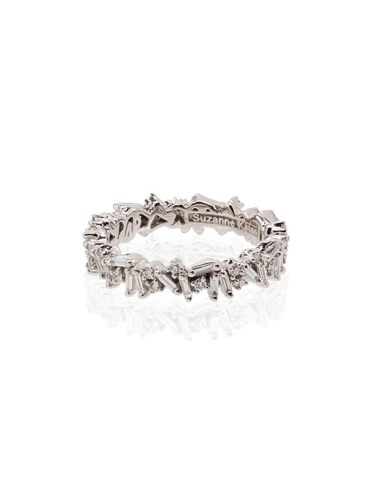 18kt white gold Icon baguette diamond ring