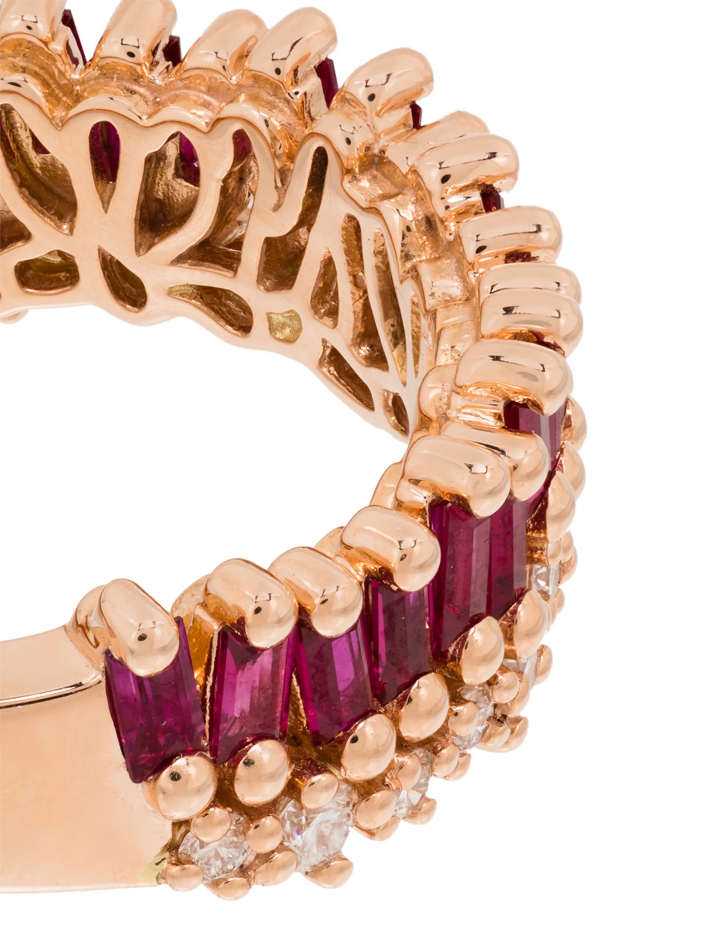 18kt rose gold Short Slack ruby half band ring
