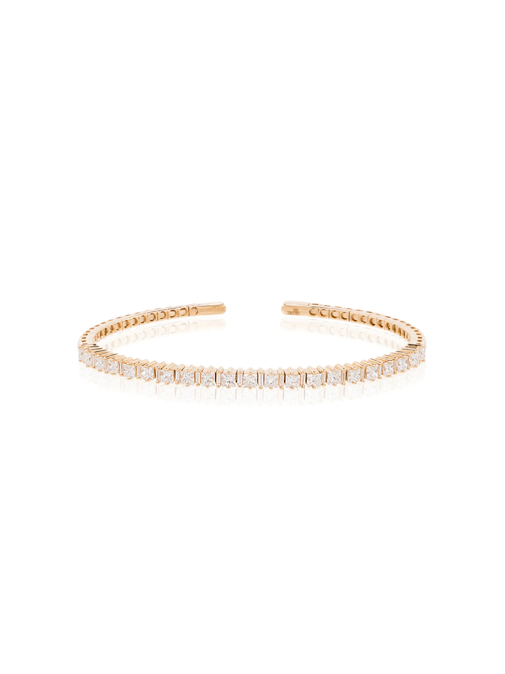 18kt yellow gold mixed cut diamond bracelet