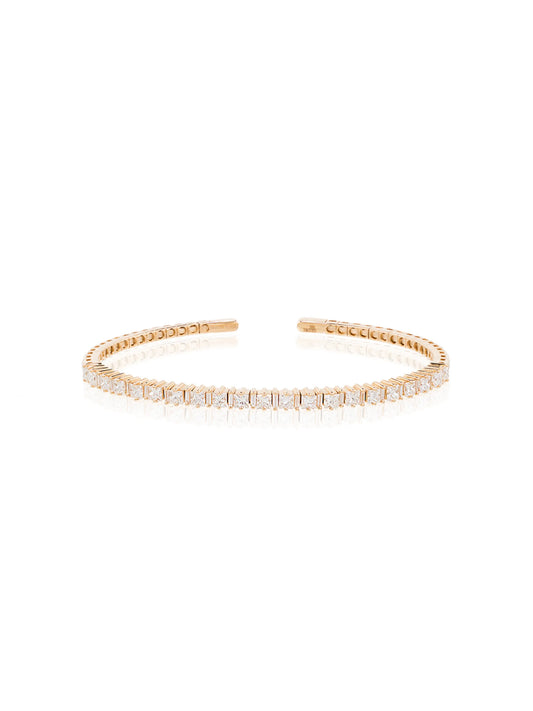 18kt yellow gold mixed cut diamond bracelet