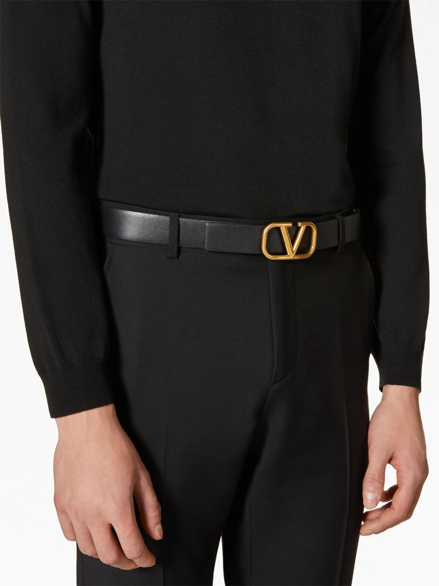 VLogo Signature leather belt