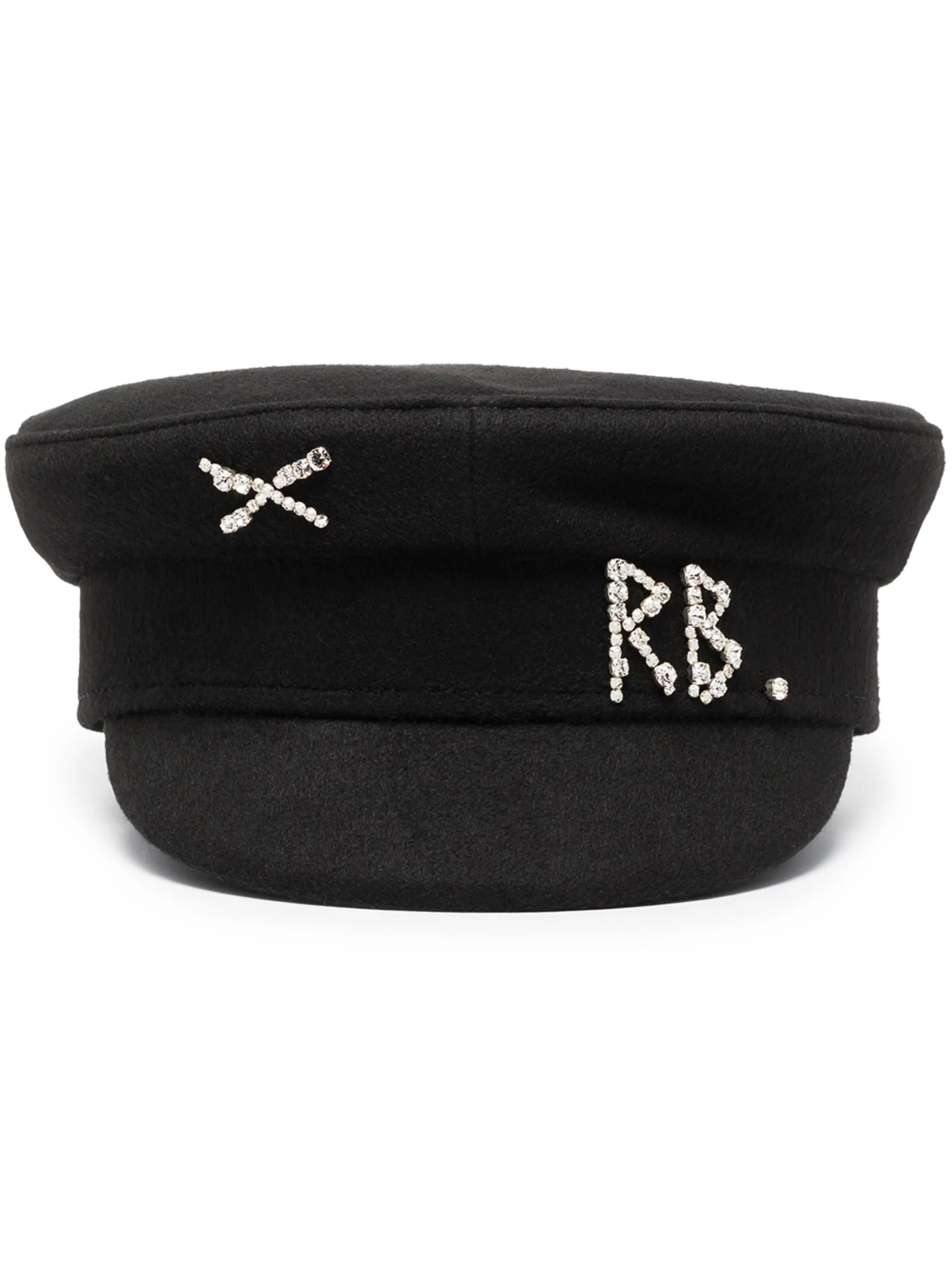 crystal-embellished baker boy hat