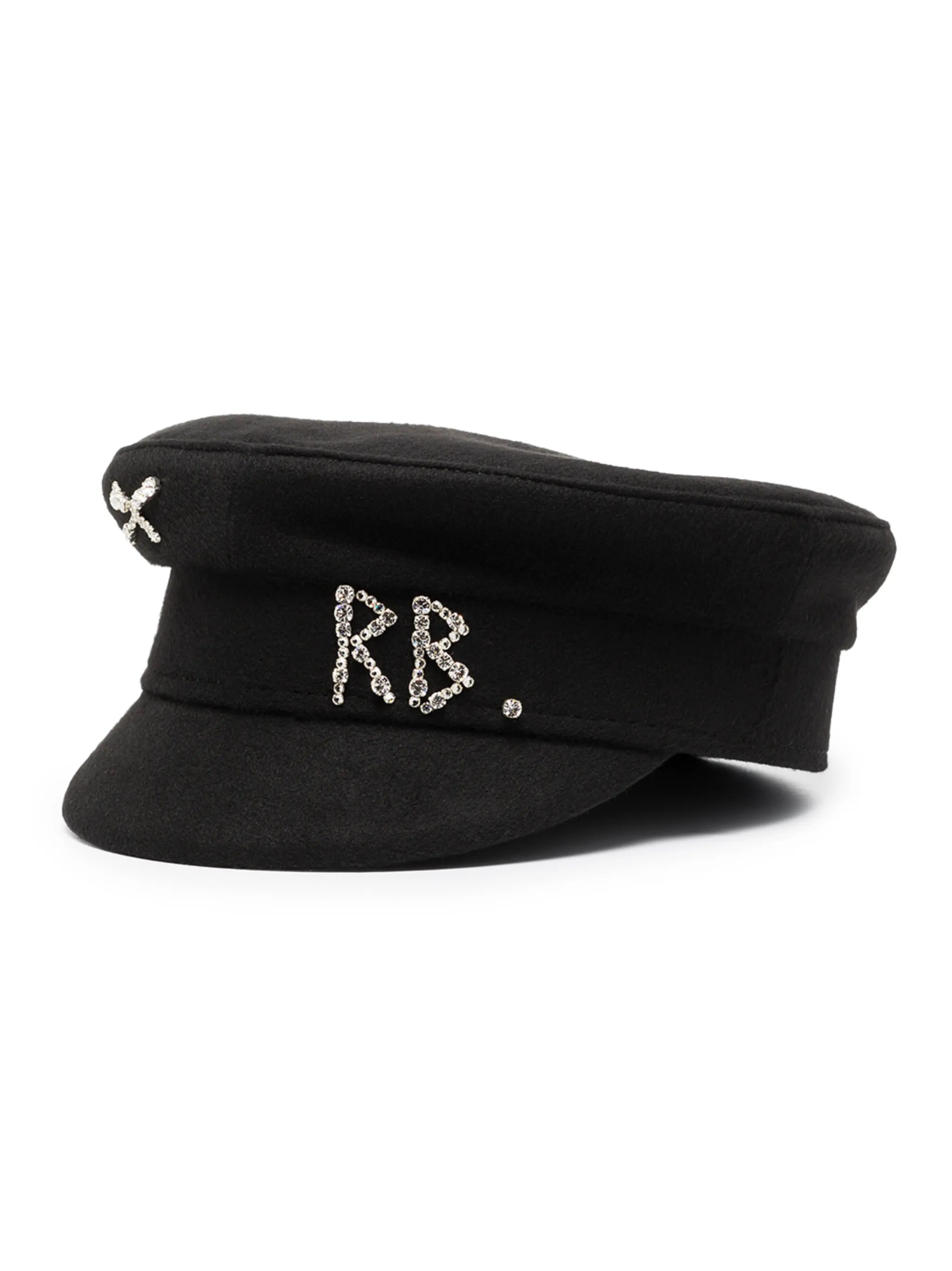 crystal-embellished baker boy hat