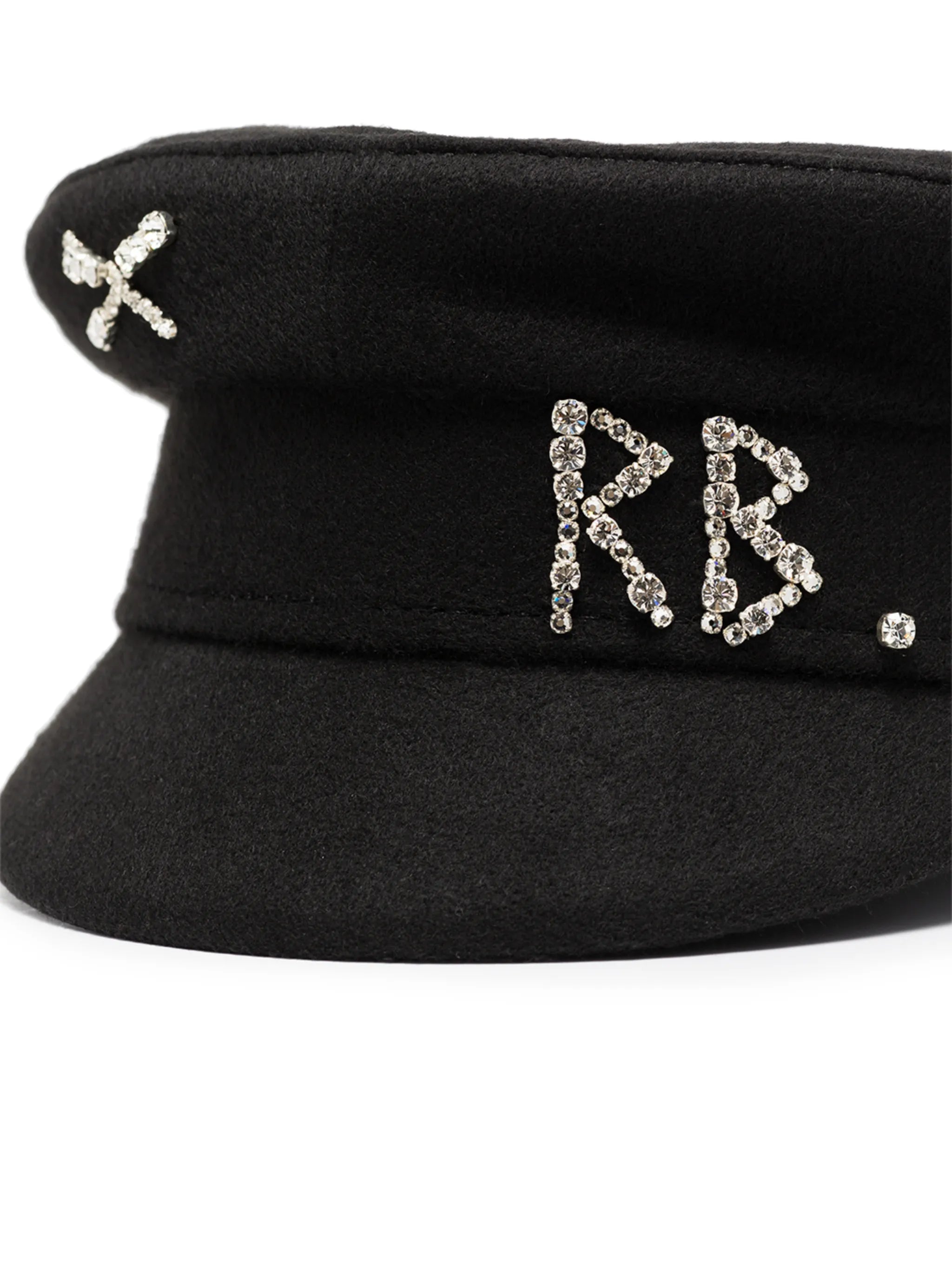 crystal-embellished baker boy hat