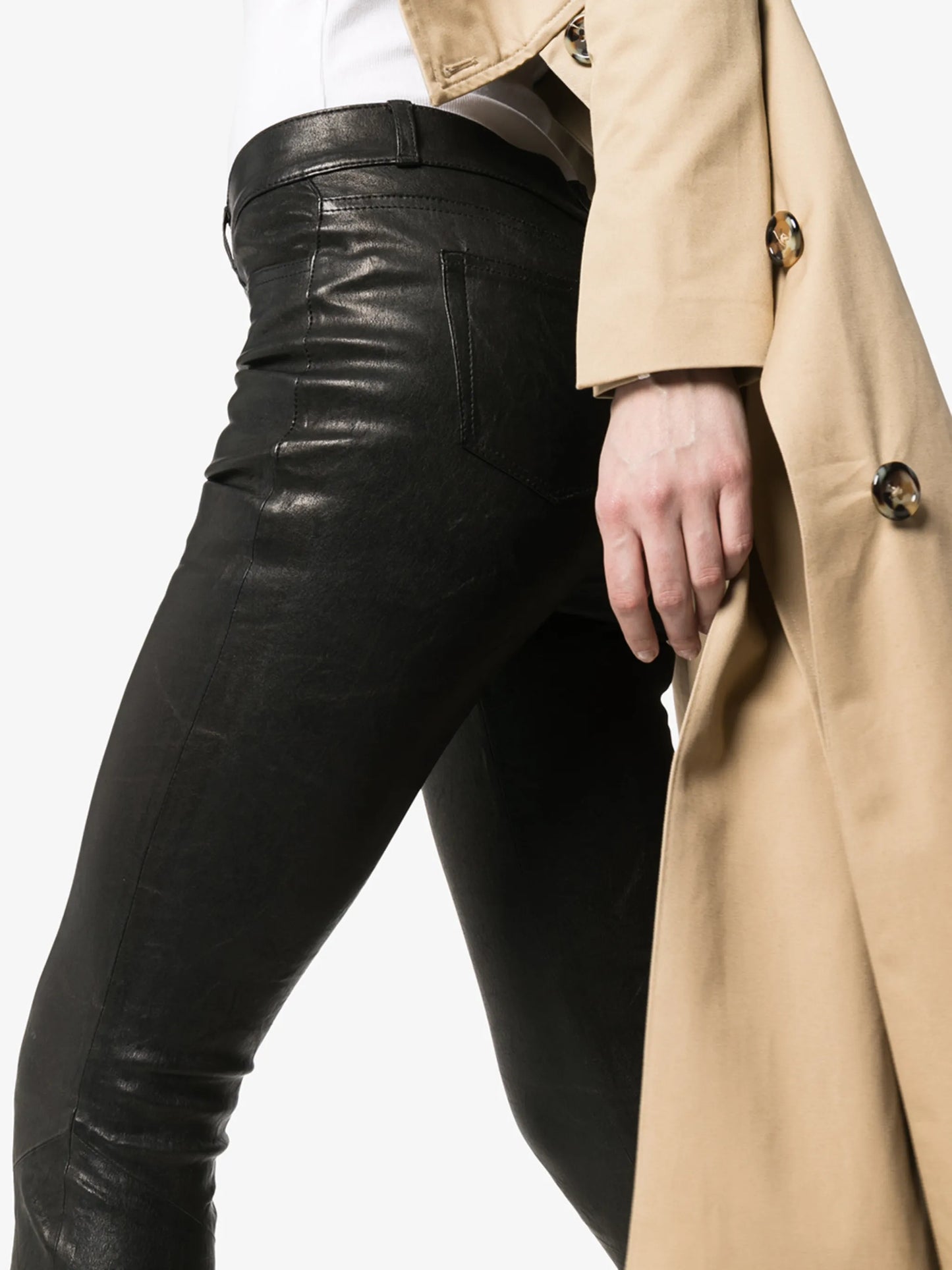 Hoxton leather skinny trousers