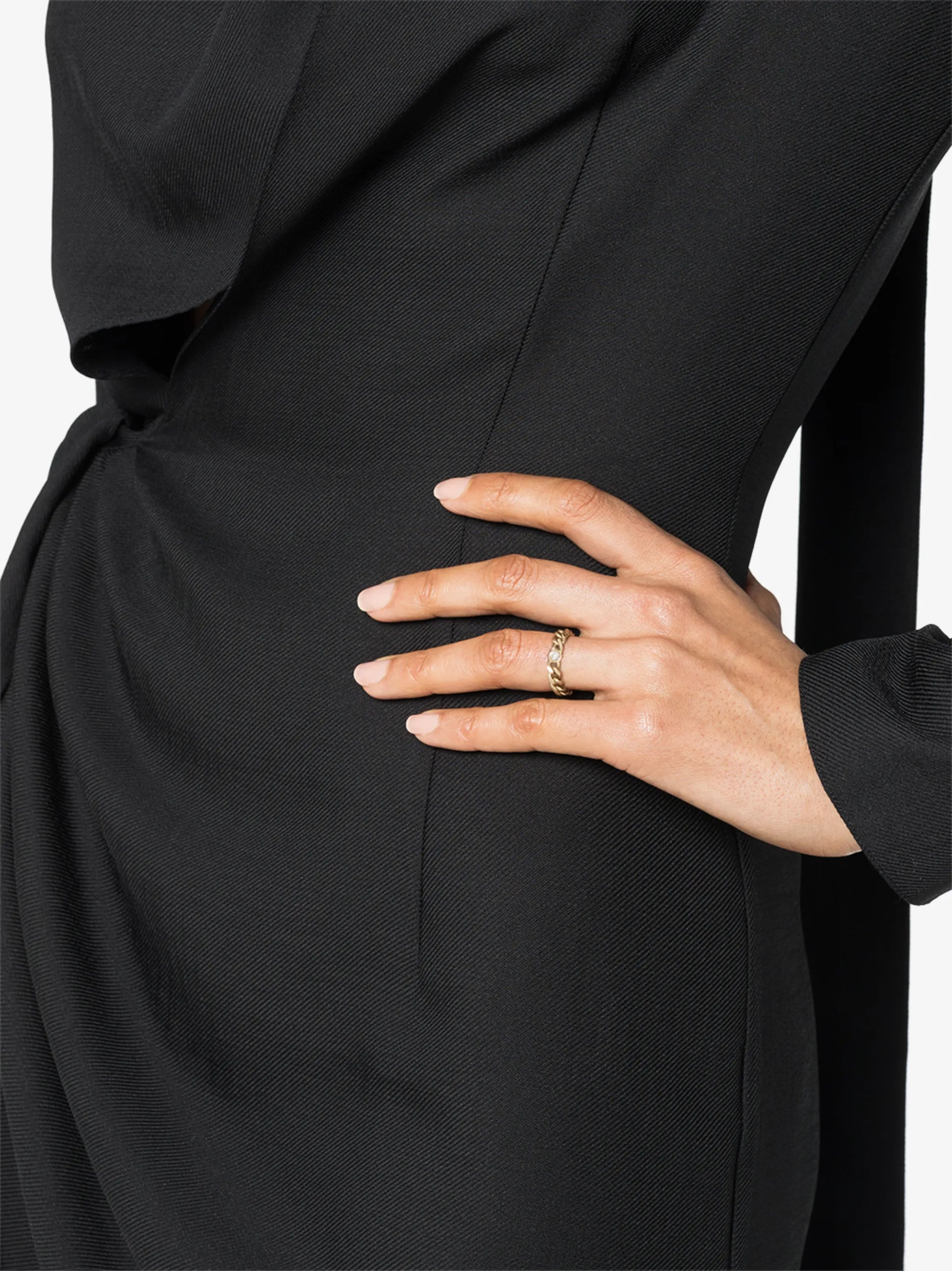 14kt yellow gold curb chain diamond ring