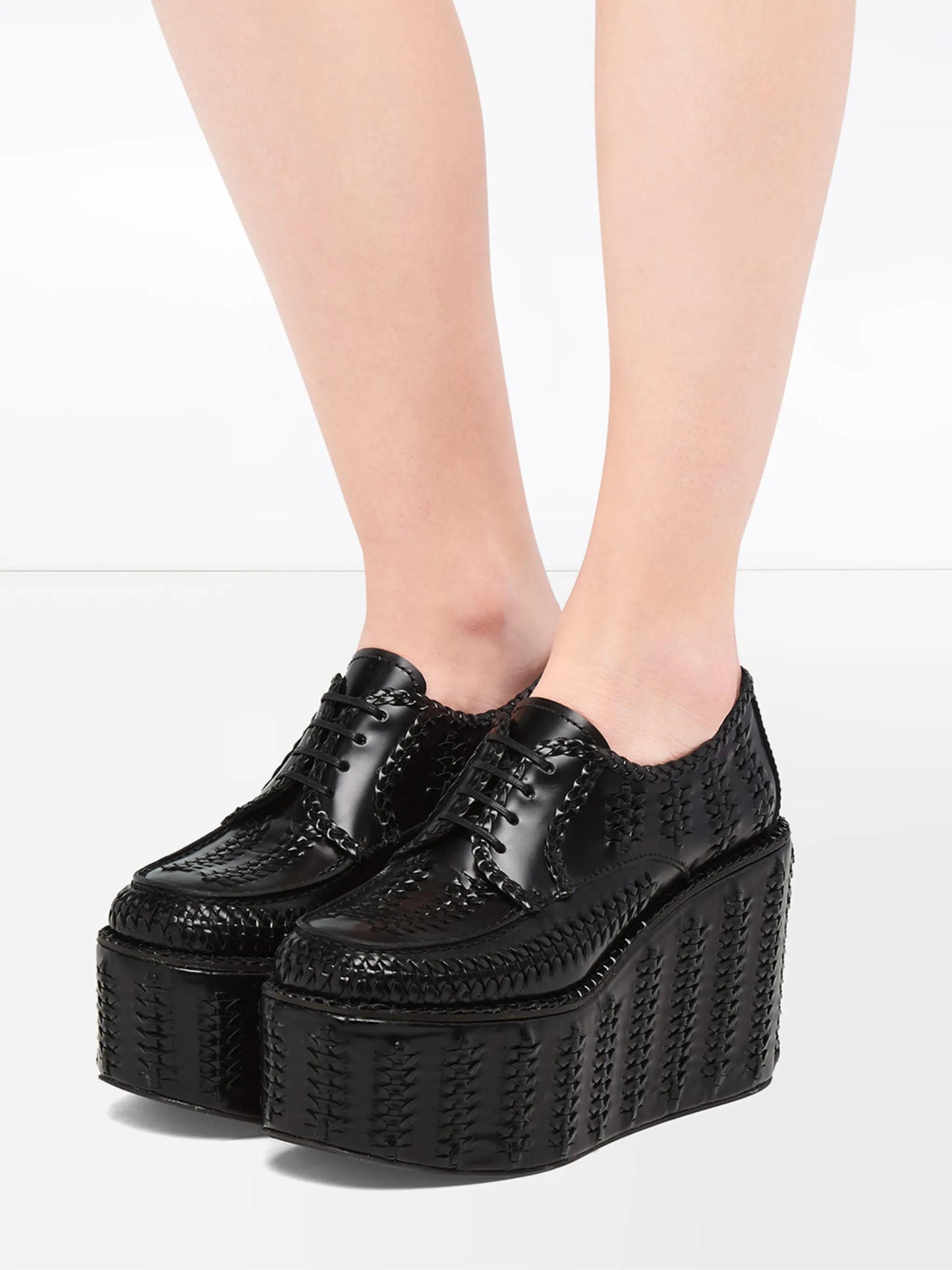 brushed leather laced shoes