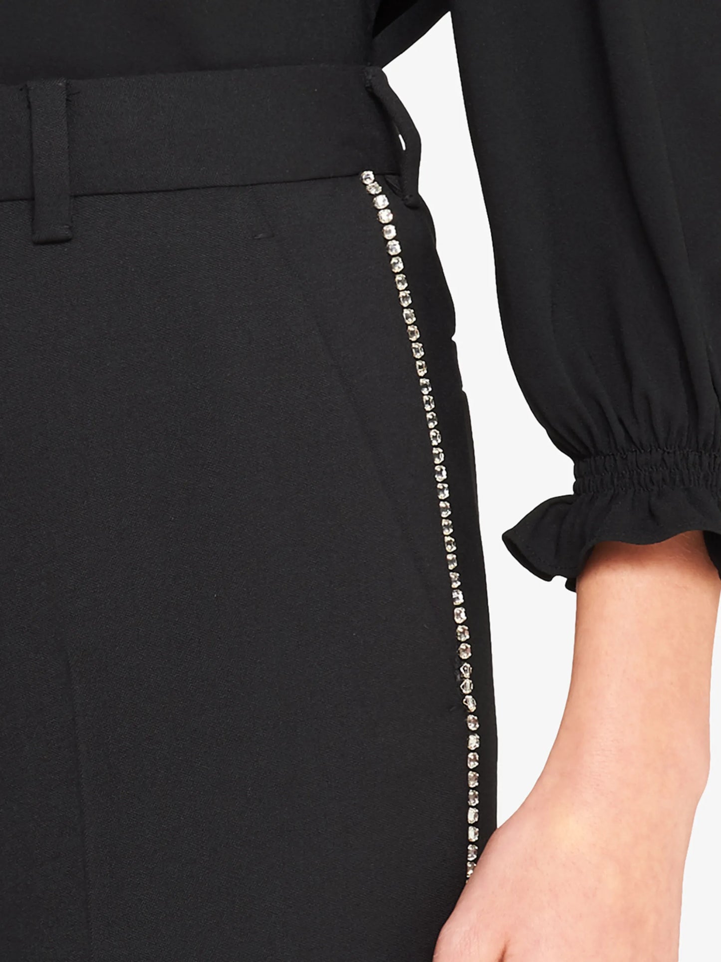 crystal-embellished tailored trousers