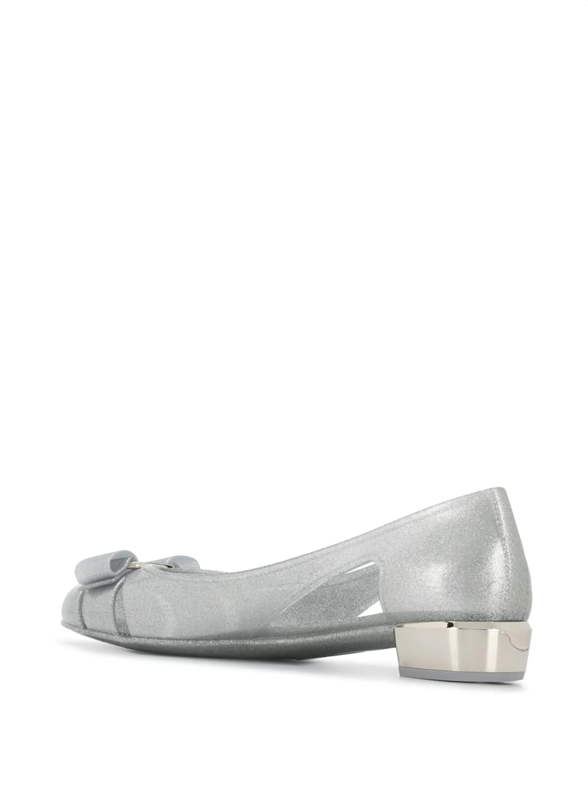 bow-detail glitter flat pumps
