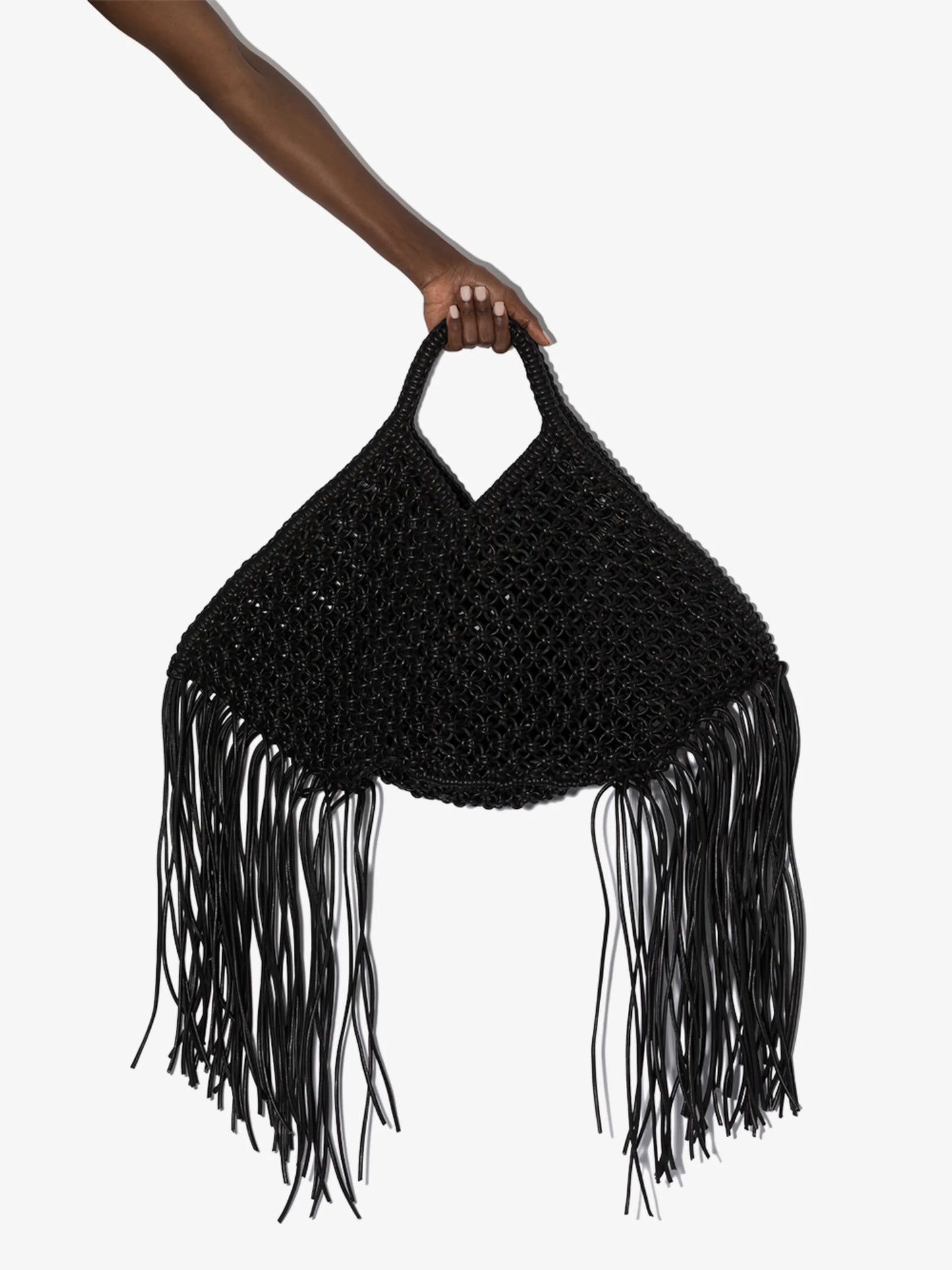 large woven vegan-leather basket tote bag