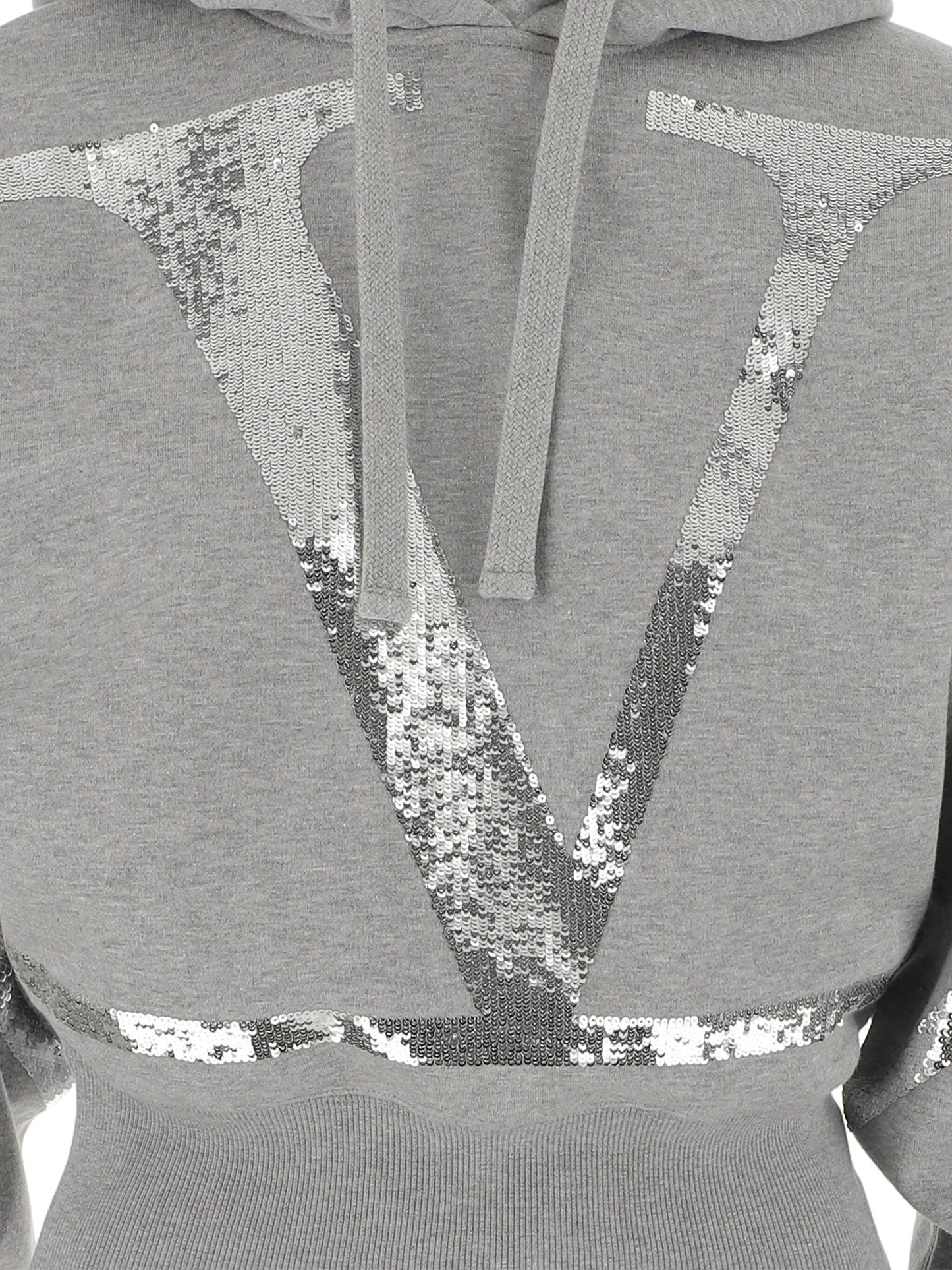 VLOGO cropped sequinned hoodie