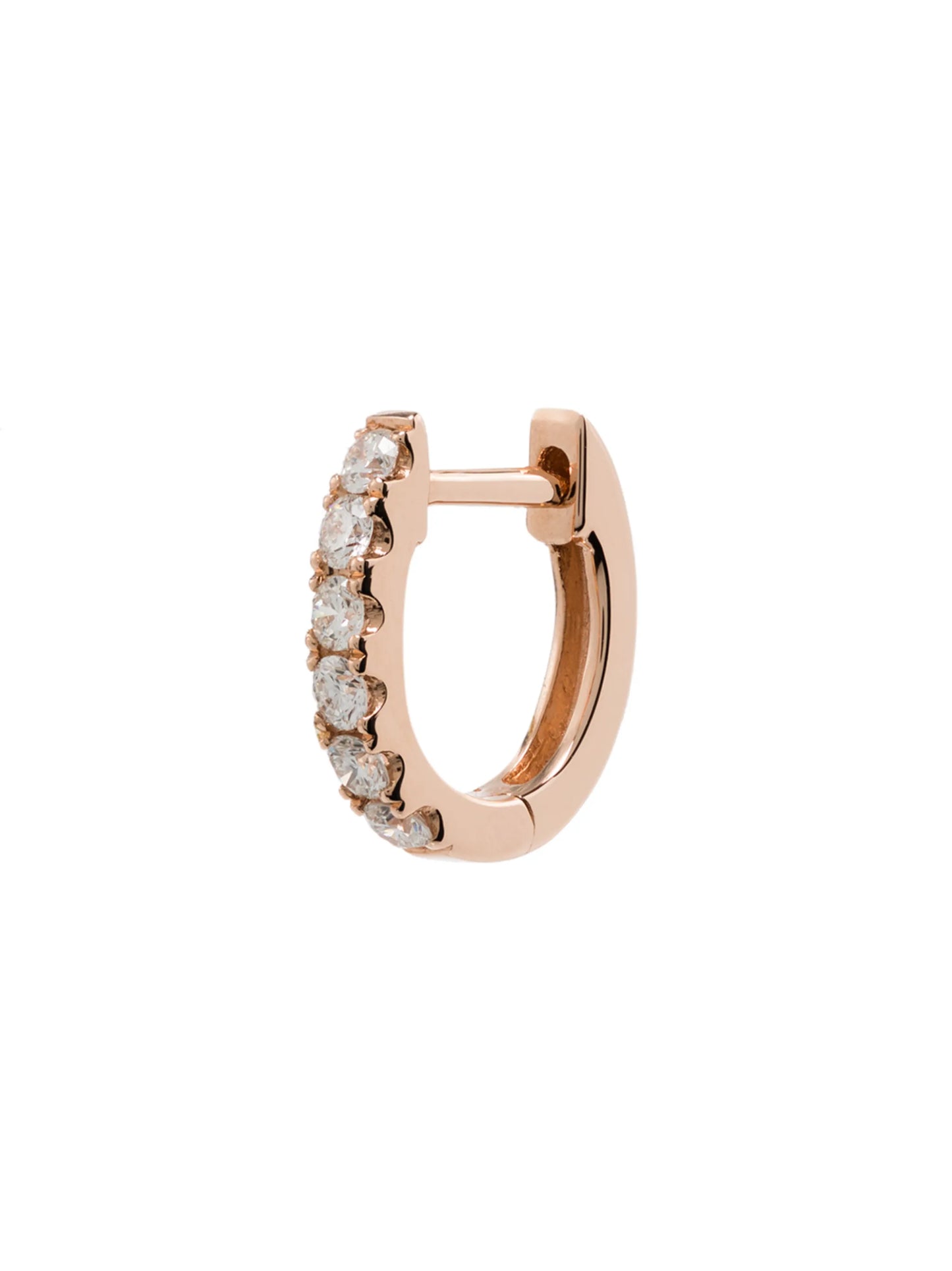 14kt rose gold huggie hoop earring