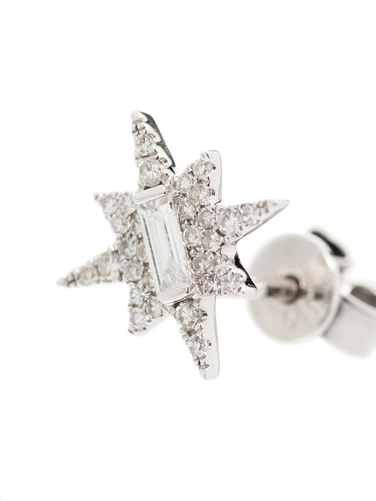14kt white gold Becky star diamond stud earring