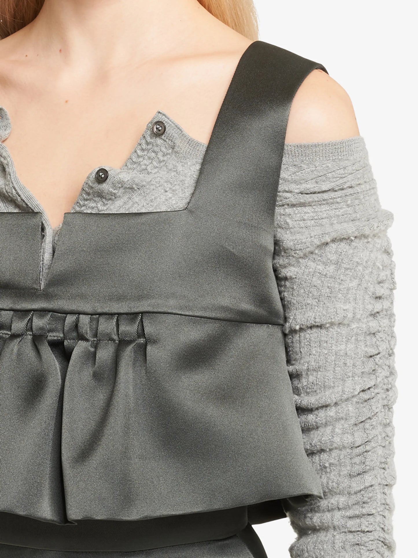 frill-trim cropped blouse
