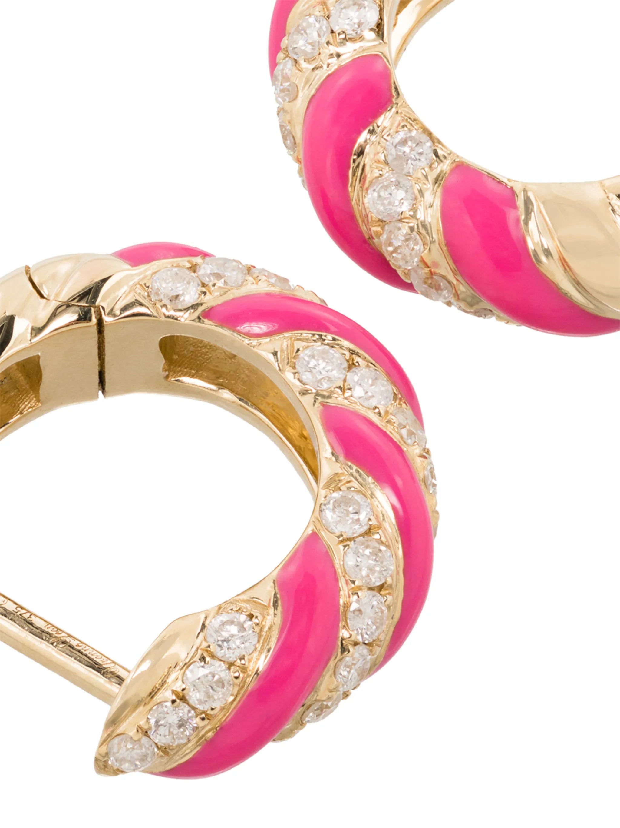 9kt yellow gold diamond hoop earrings