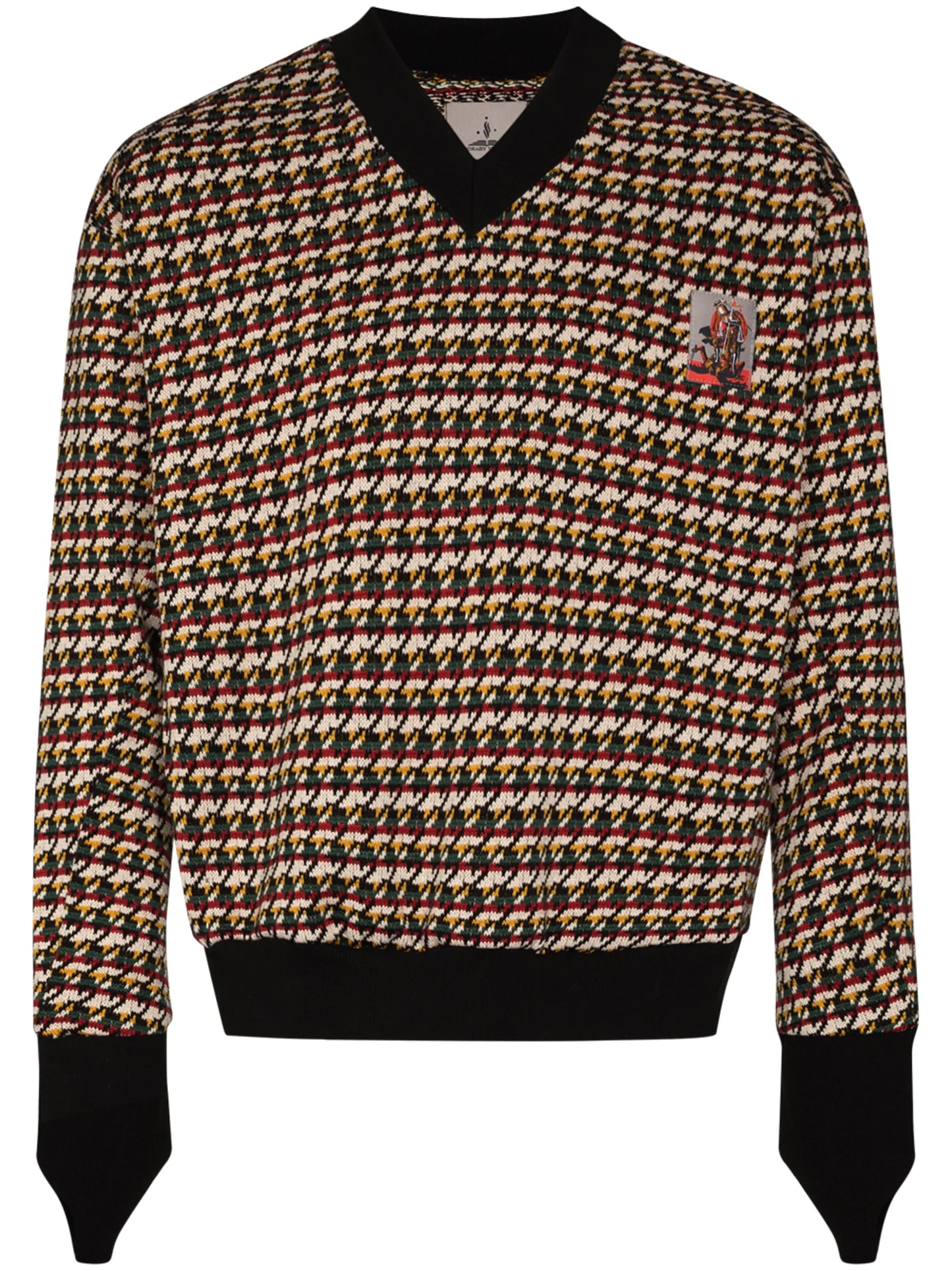 jacquard-geometric knit jumper