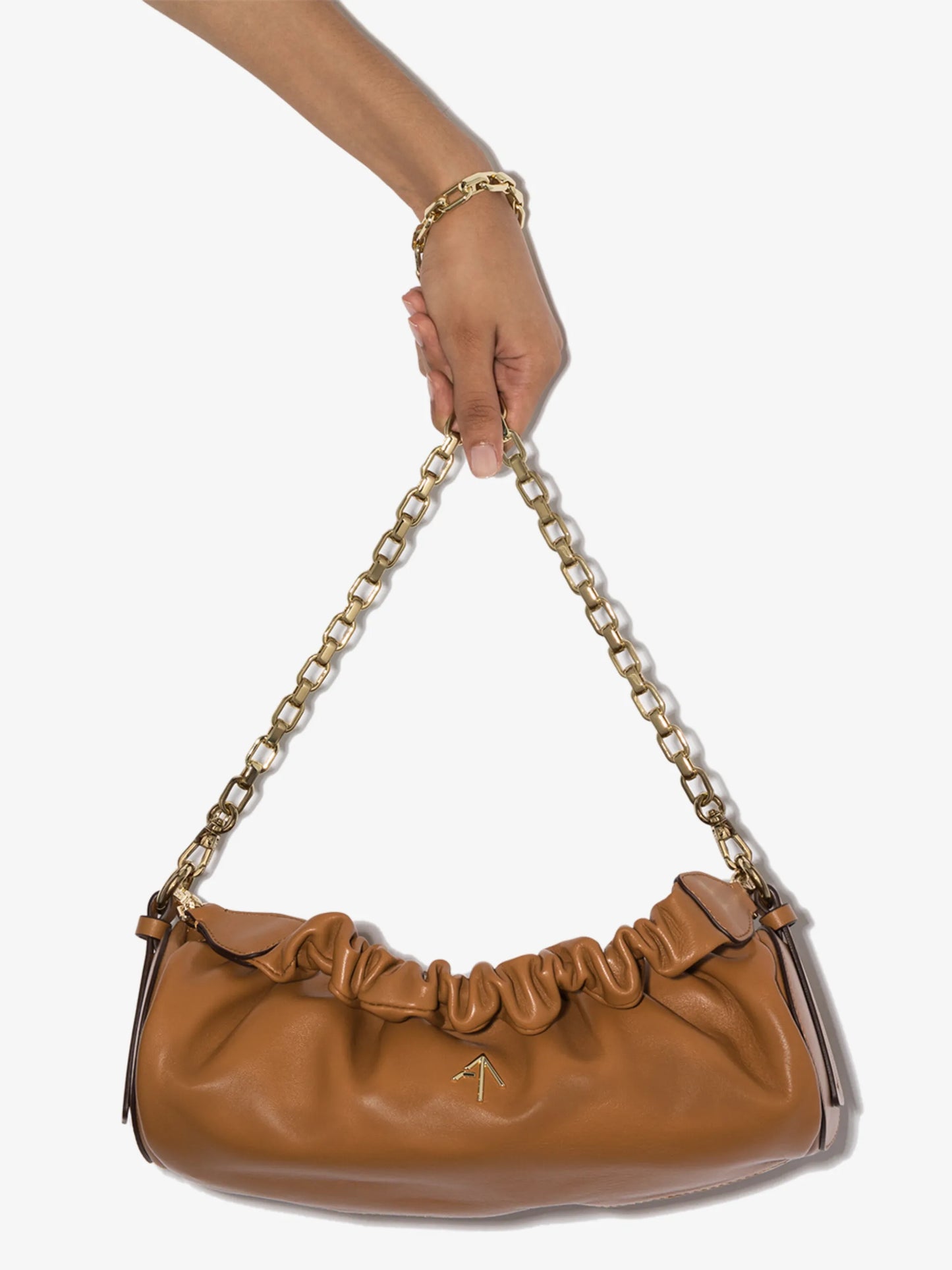 Cylinder ruched shoulder bag