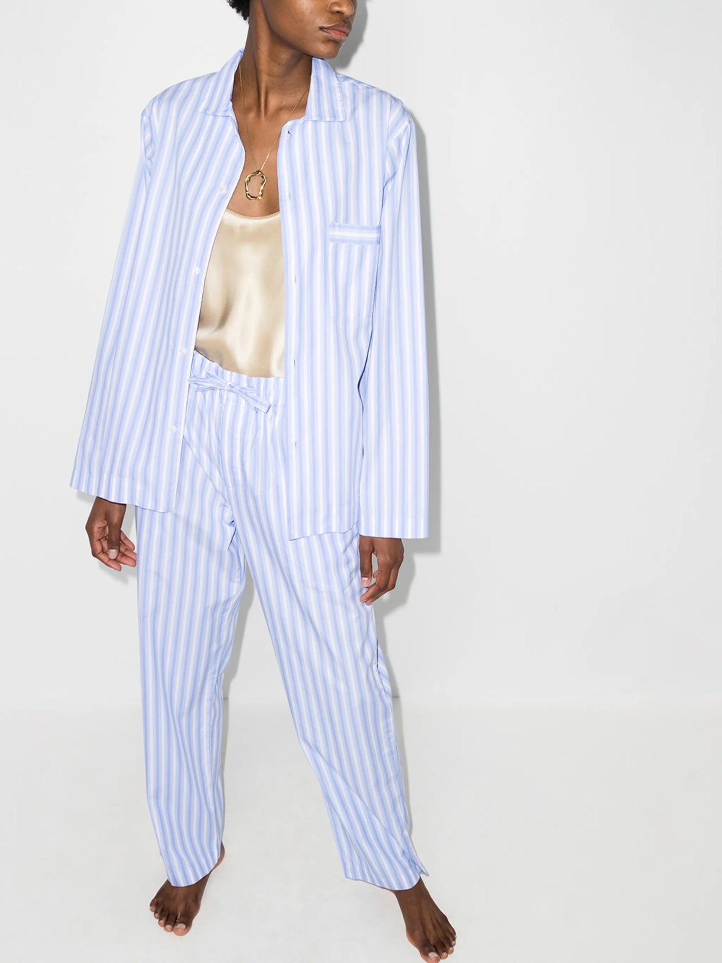 striped organic cotton pajama shirt