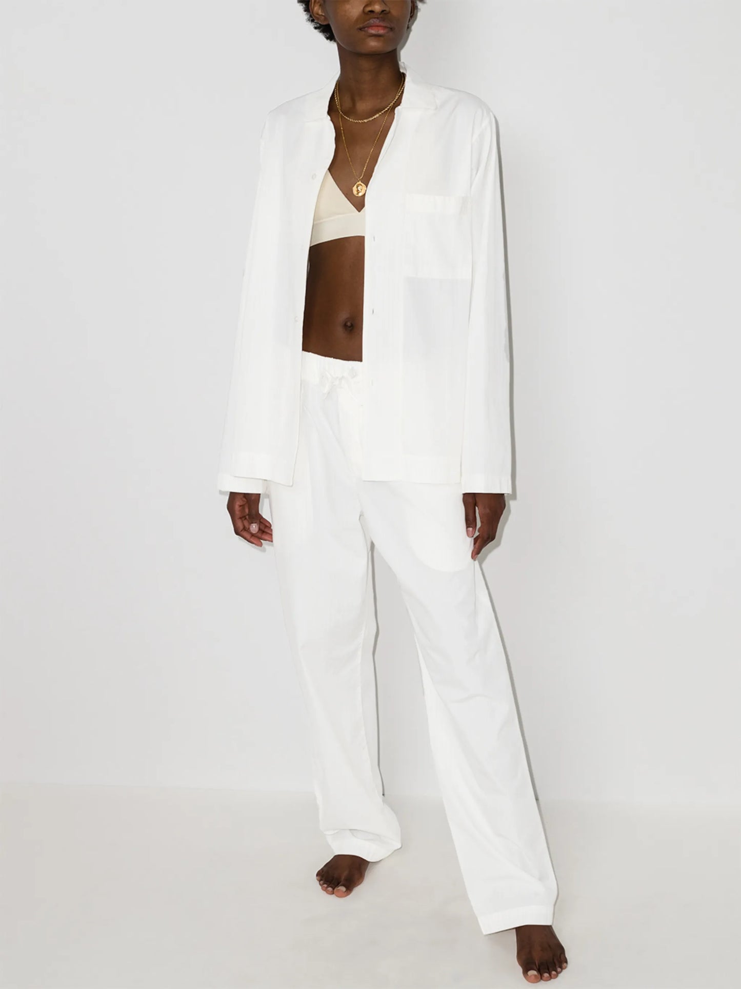 long-sleeve organic cotton pyjama shirt