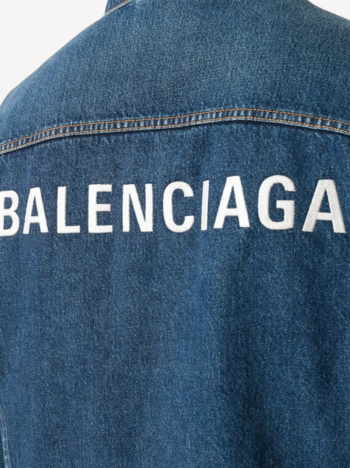 logo-embroidered denim jacket