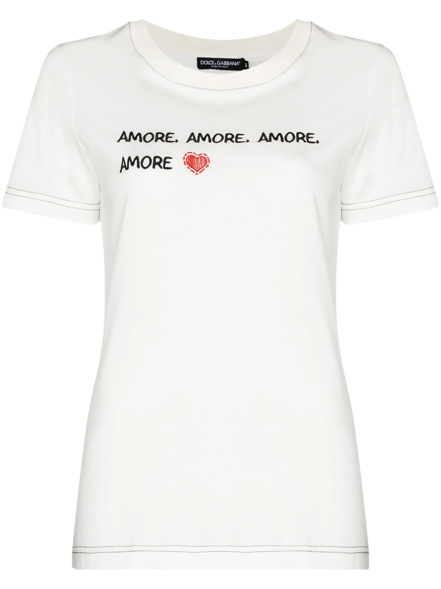 Amore-print crew-neck T-shirt