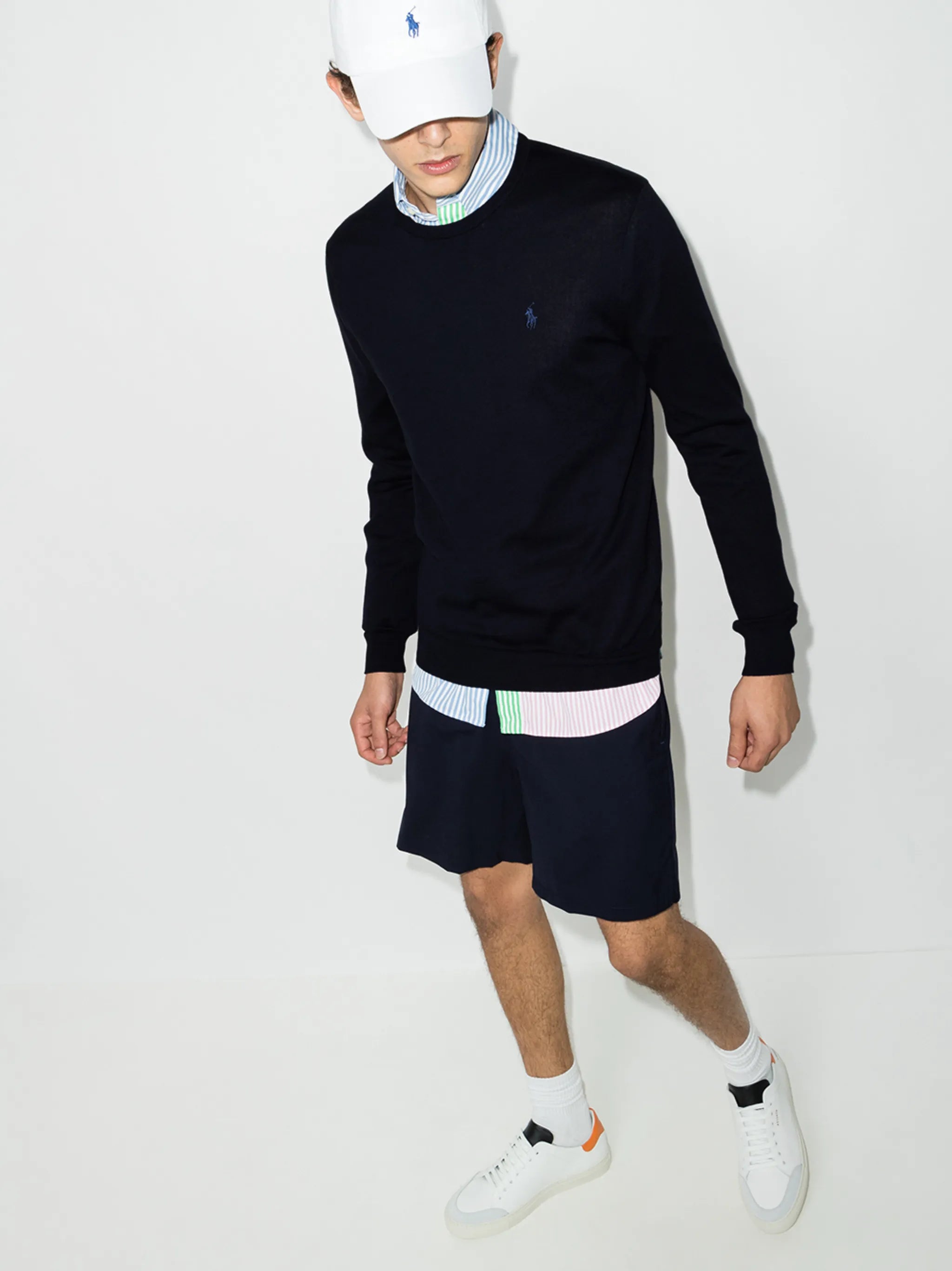 logo-embroidered crewneck jumper