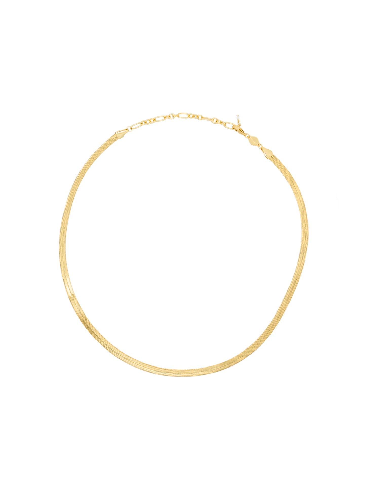 Snake Charmer gold-plated herringbone necklace