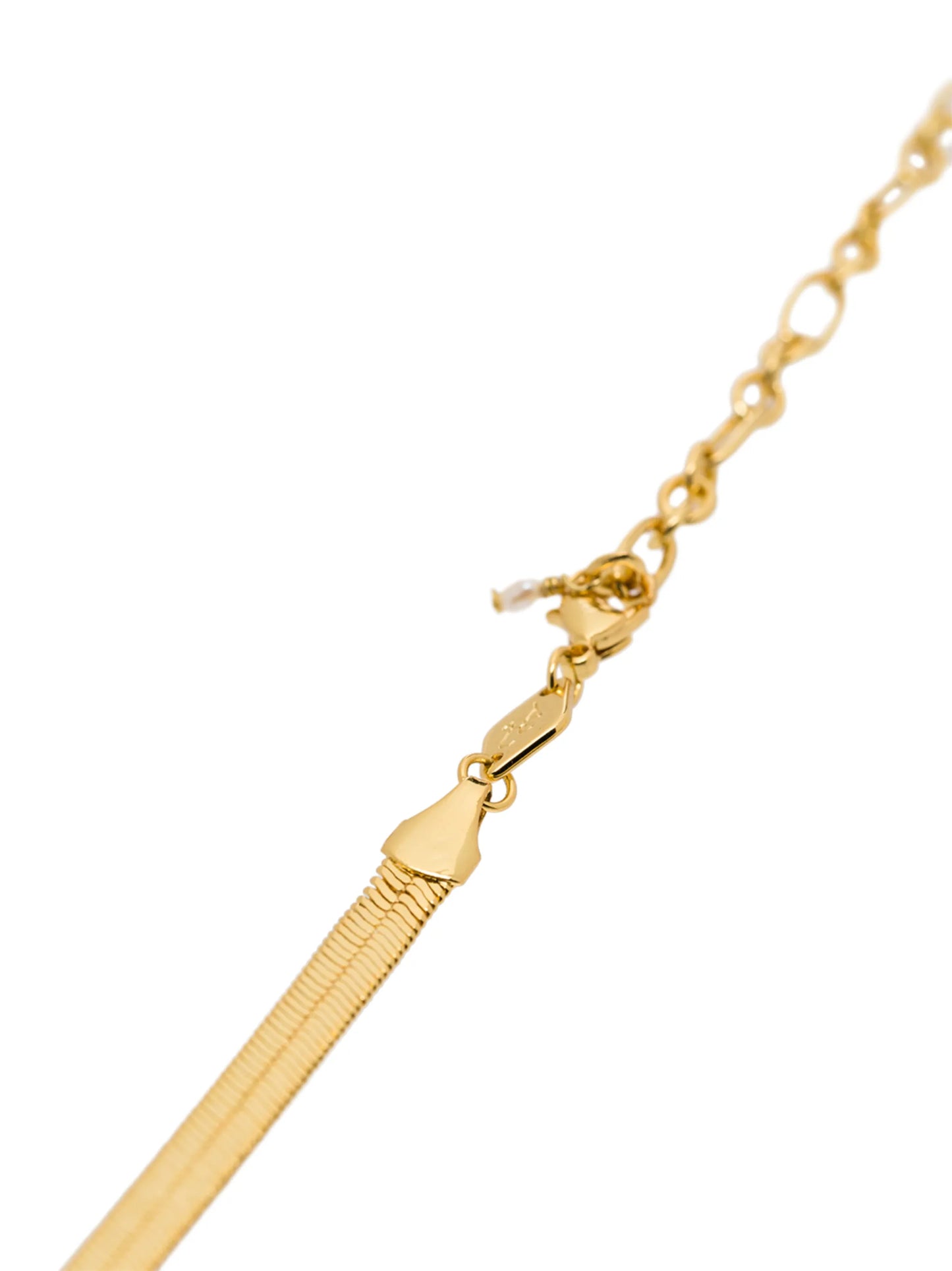 Snake Charmer gold-plated herringbone necklace