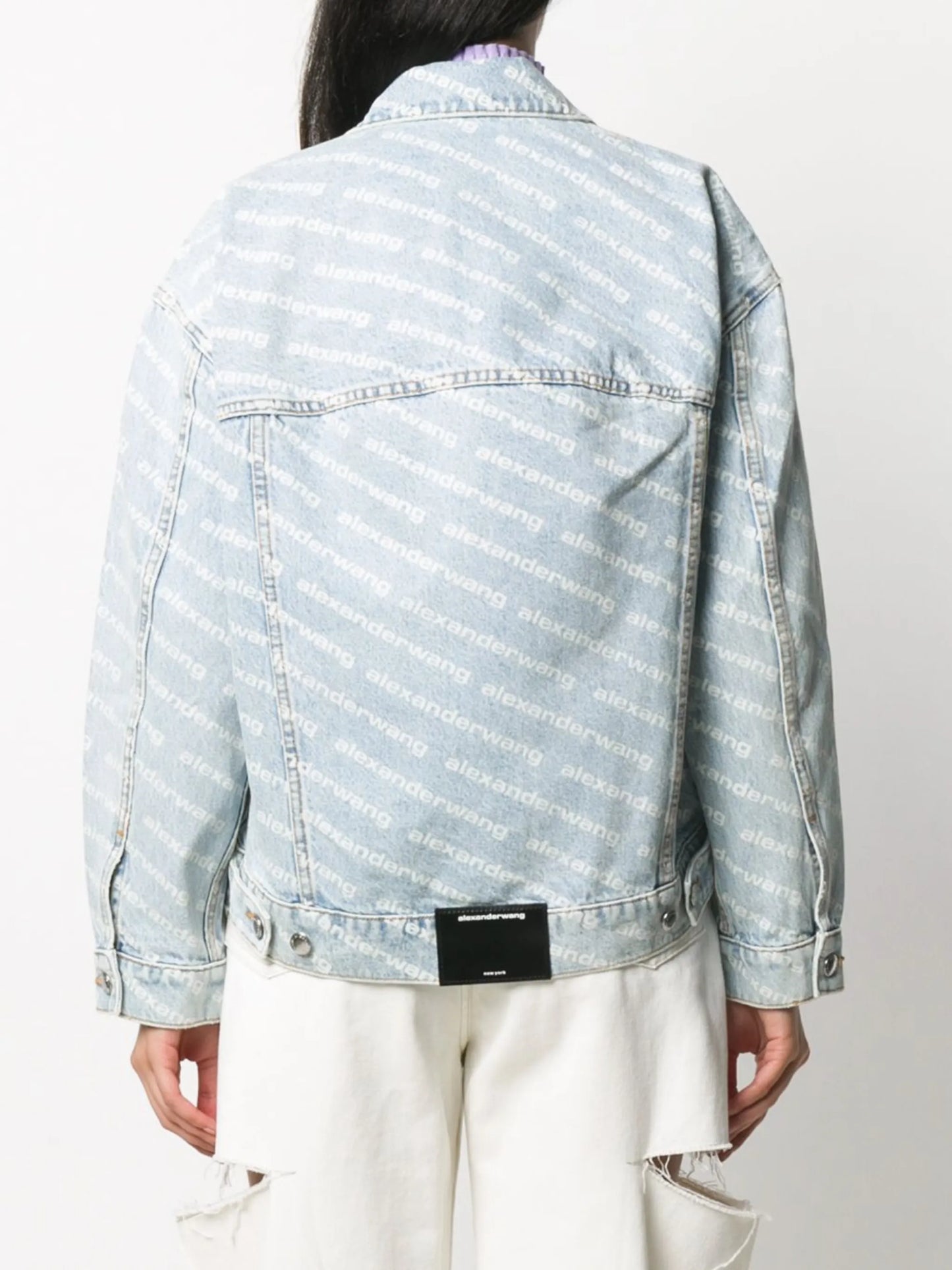 Falling Back logo-print denim jacket