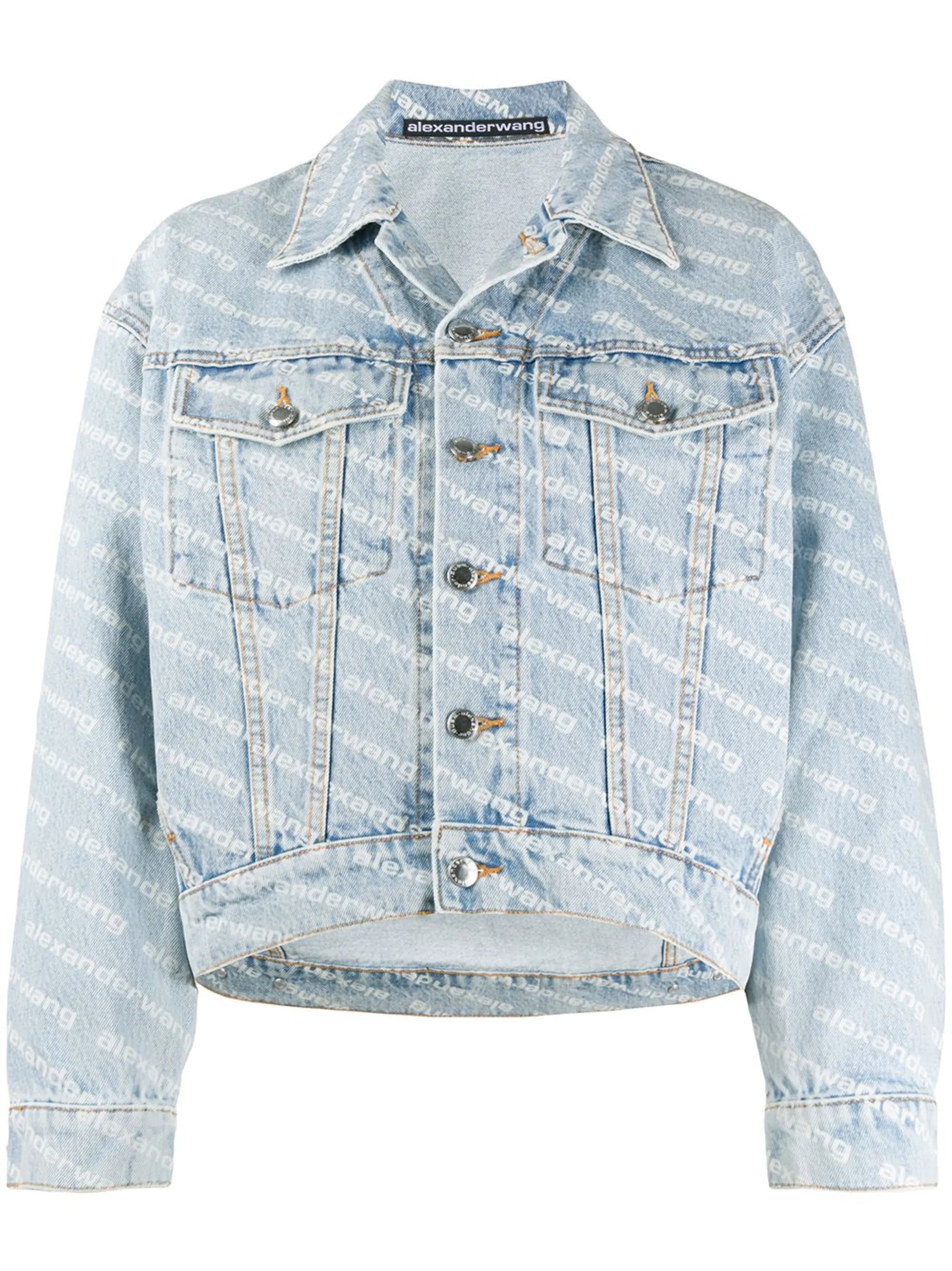 Falling Back logo-print denim jacket