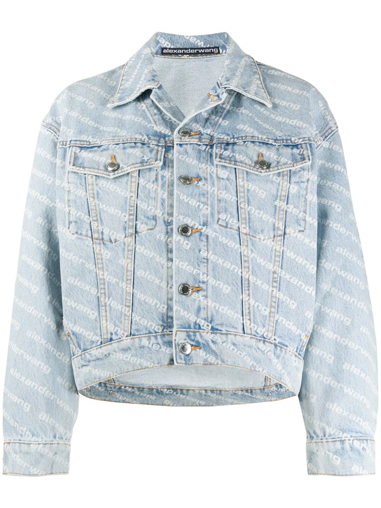 Falling Back logo-print denim jacket