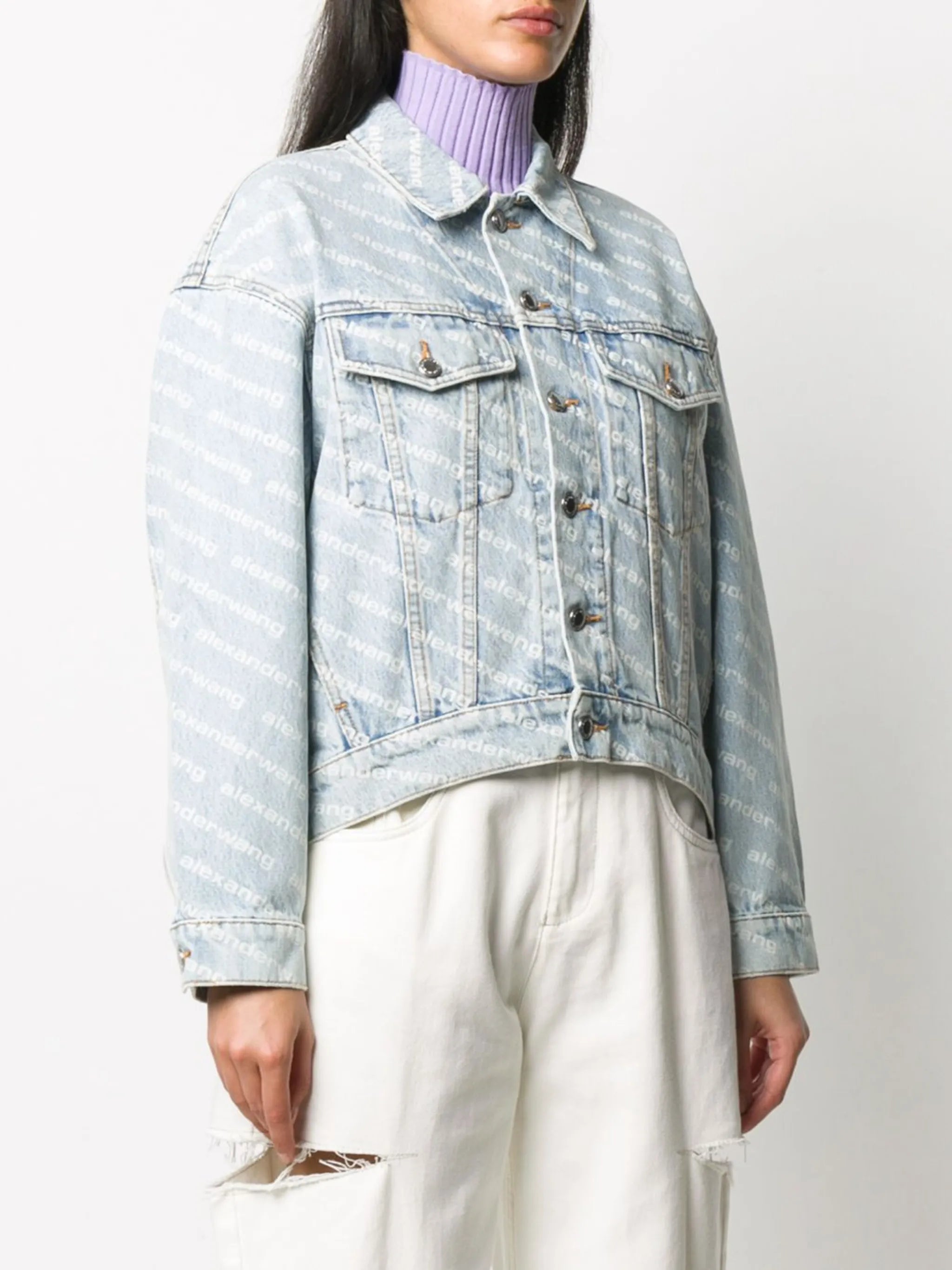Falling Back logo-print denim jacket