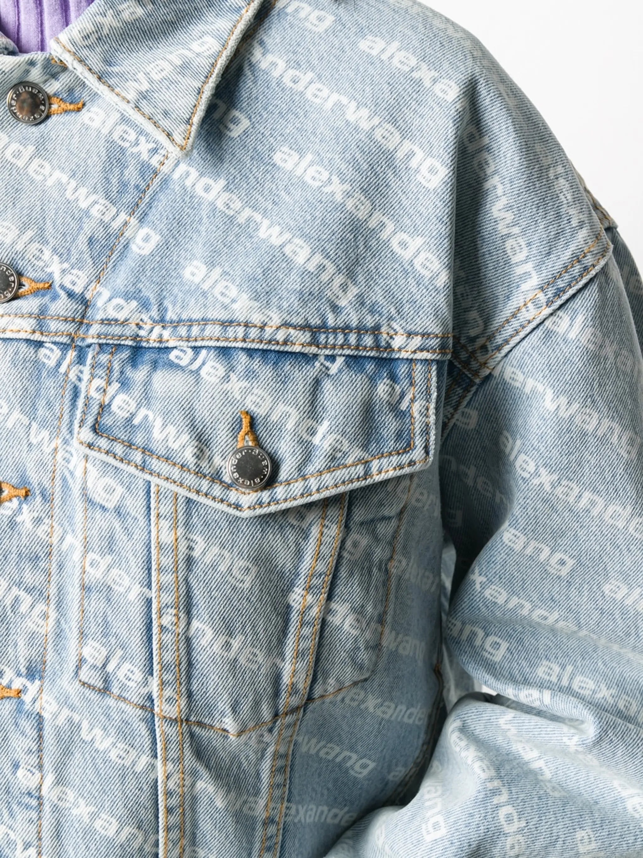 Falling Back logo-print denim jacket