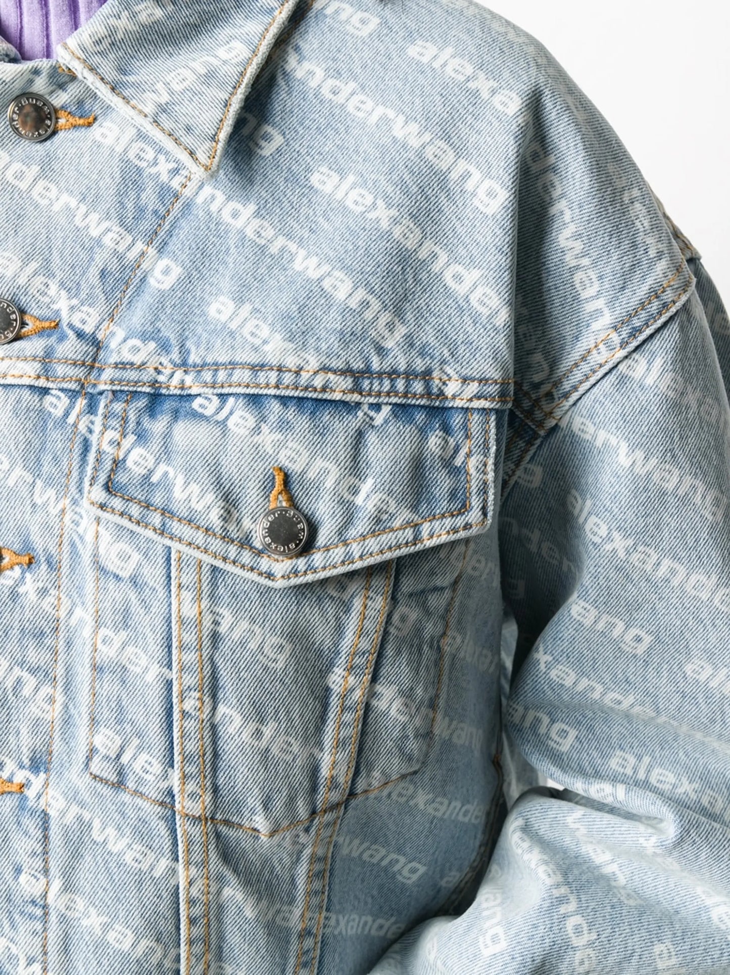 Falling Back logo-print denim jacket