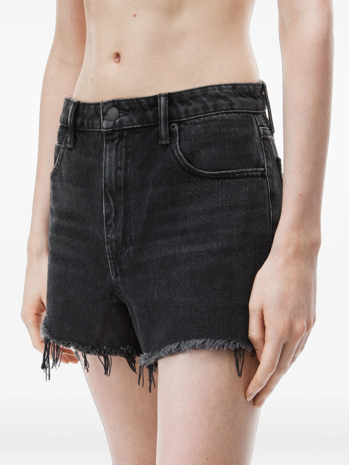 Bite raw-hem denim shorts