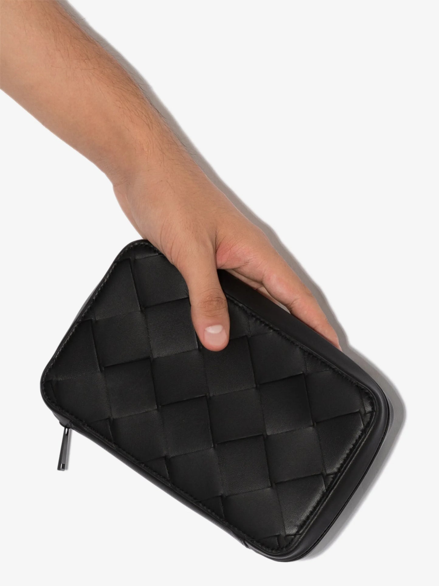 Intrecciato zip-around wallet