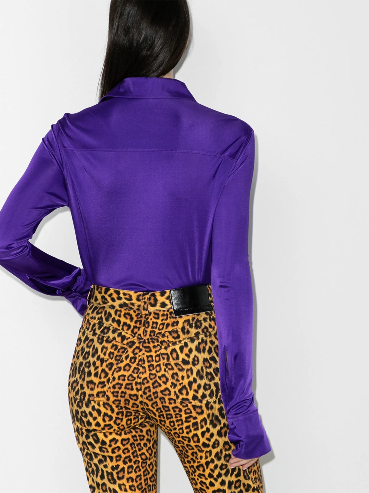 satin finish slim-fit shirt