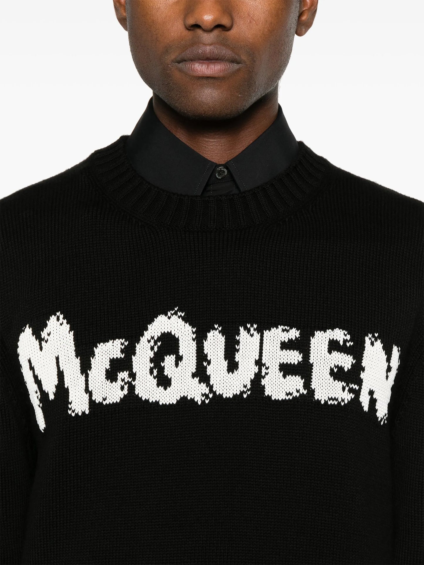 intarsia-knit logo sweater