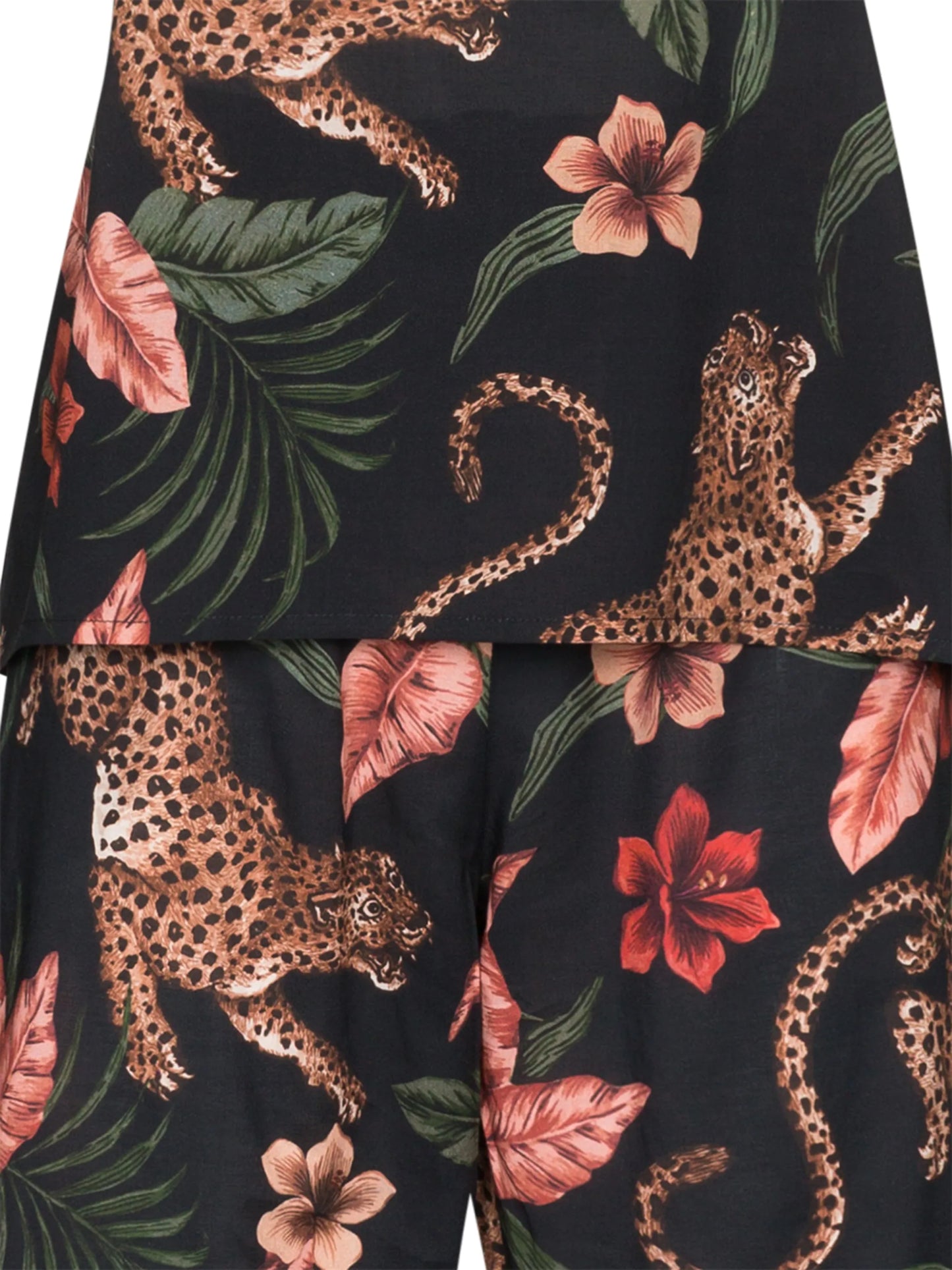 Soleia-print linen pajama set