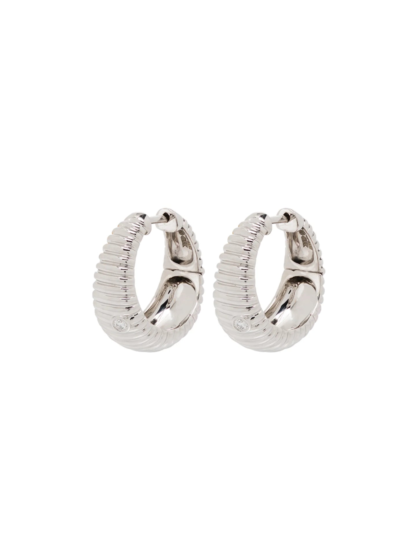 9kt white gold Berlingo diamond hoop earrings