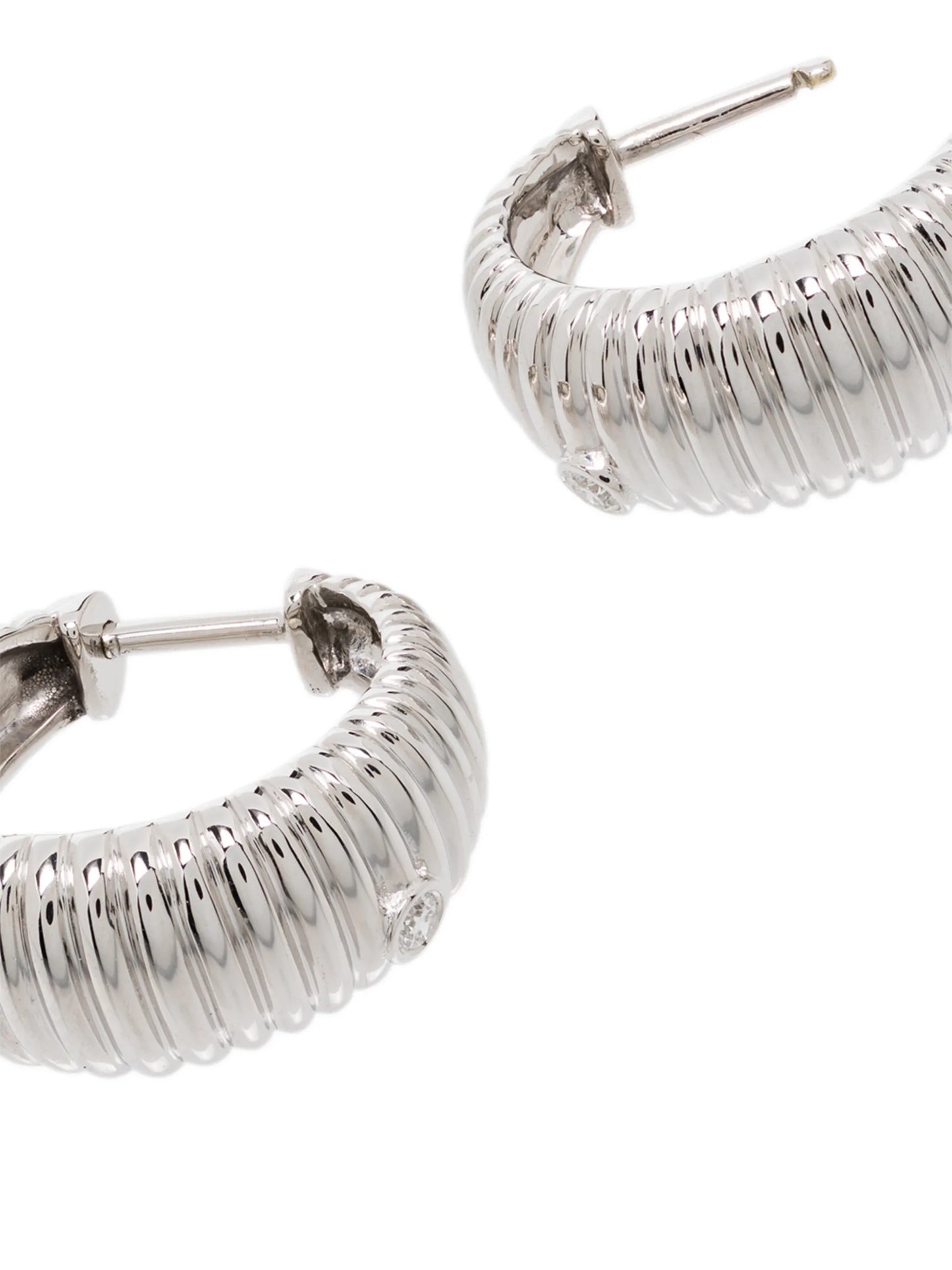 9kt white gold Berlingo diamond hoop earrings