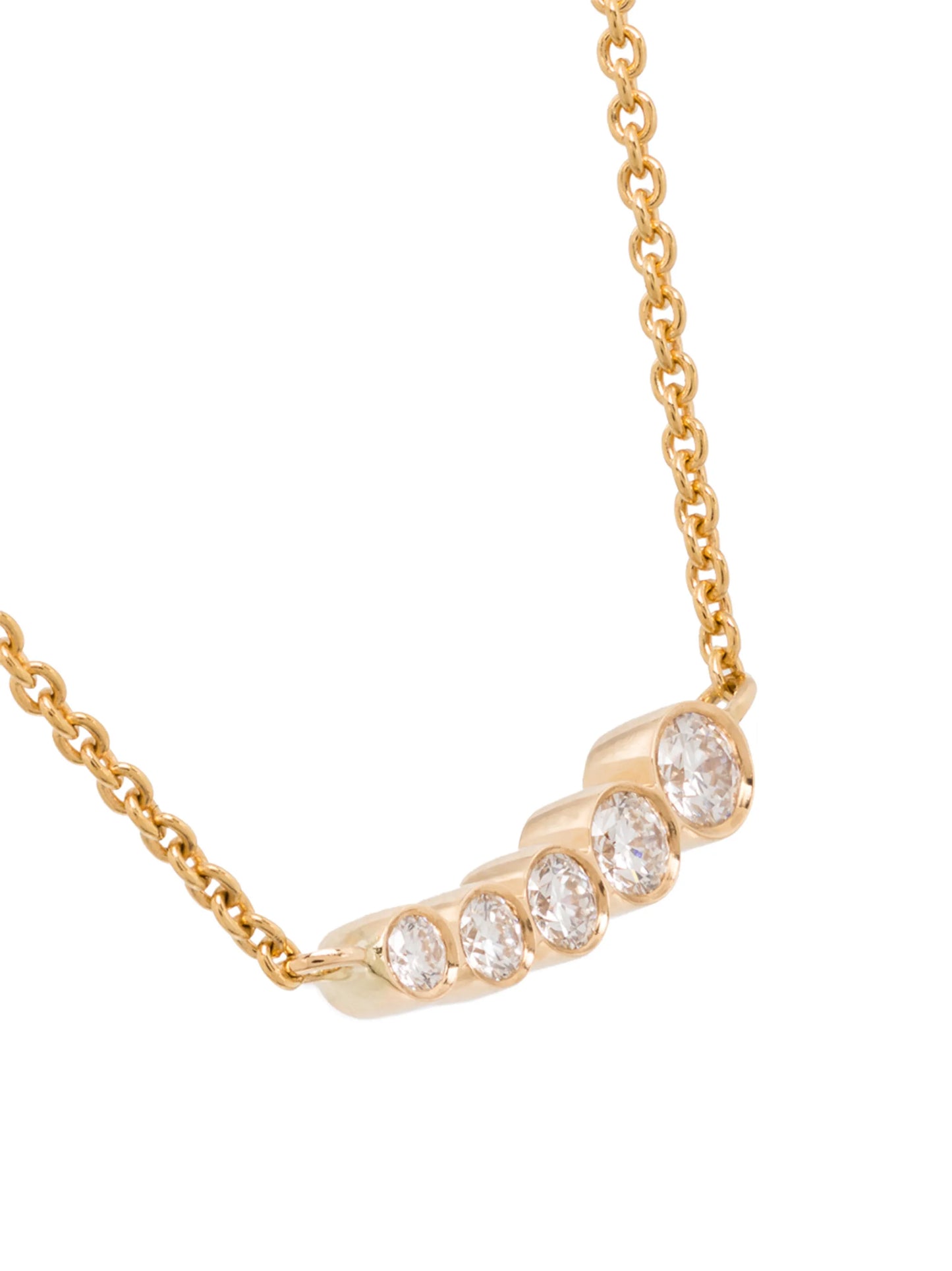18kt yellow gold Lune diamond necklace