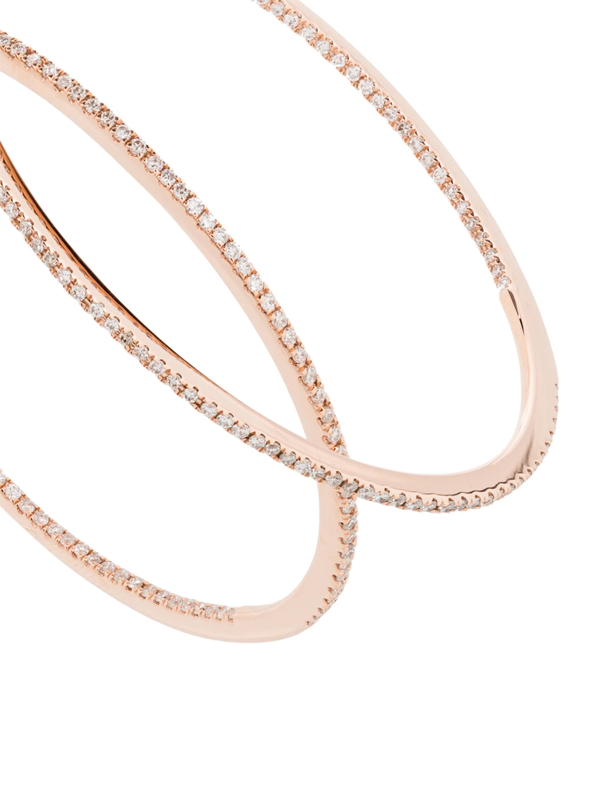14kt rose gold diamond hoop earrings