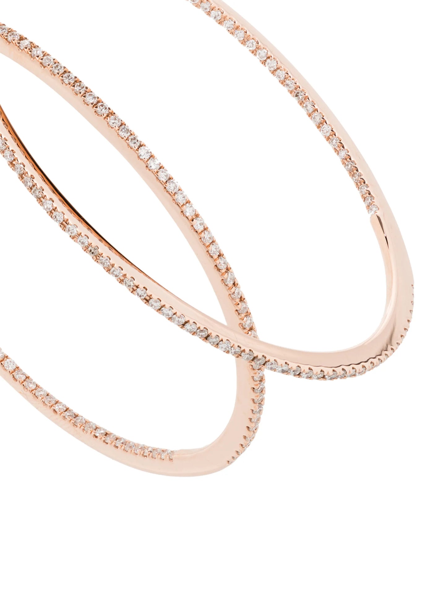 14kt rose gold diamond hoop earrings