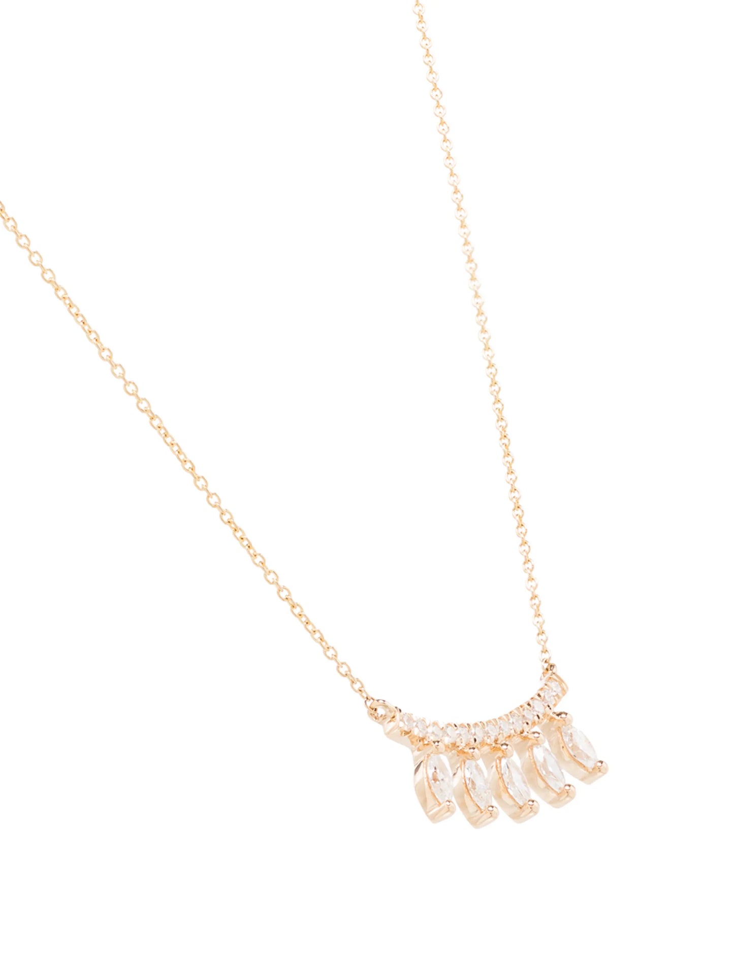 14kt yellow gold Alexa Jordyn diamond curve necklace