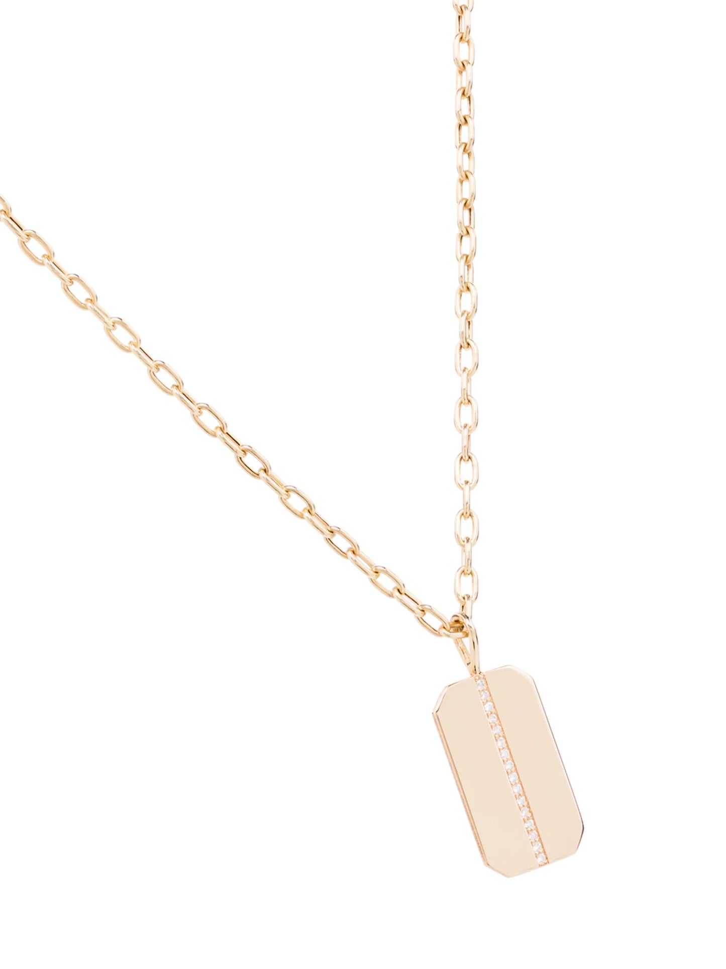 14kt yellow gold dog tag necklace