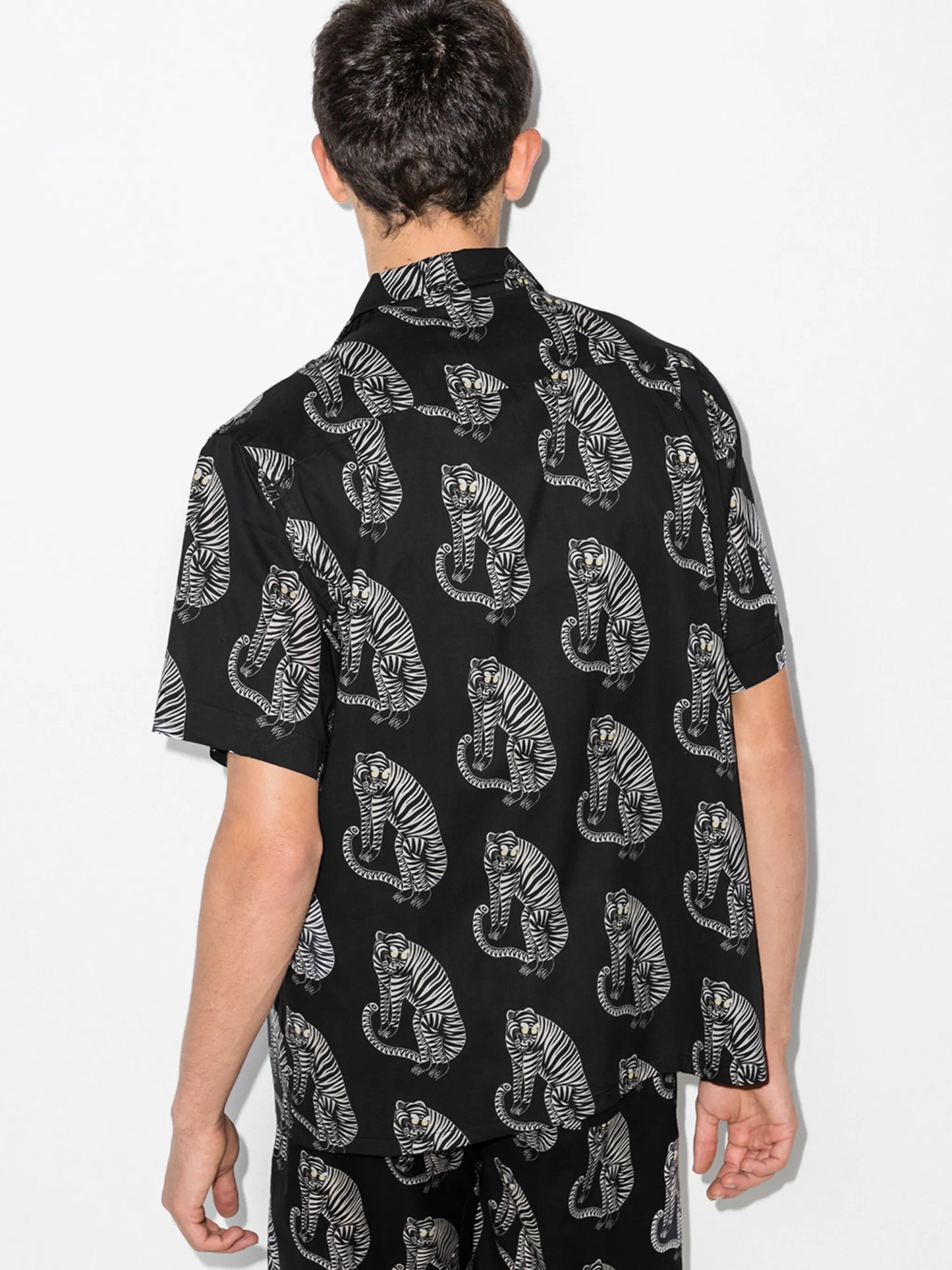 Sansindo tiger-print short-sleeve shirt